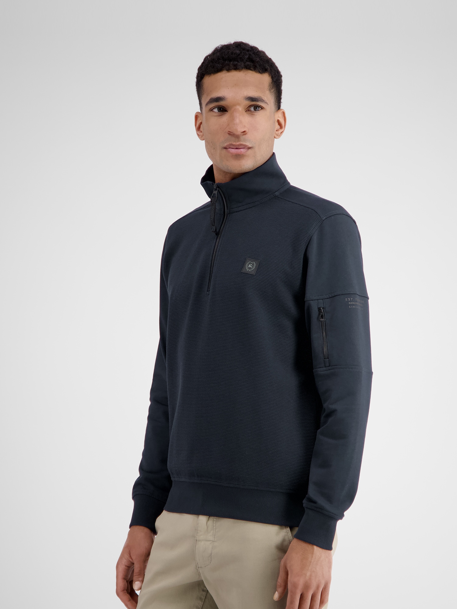 LERROS Sweatshirt »Herren Sweatshirt mit Troyerkragen«
