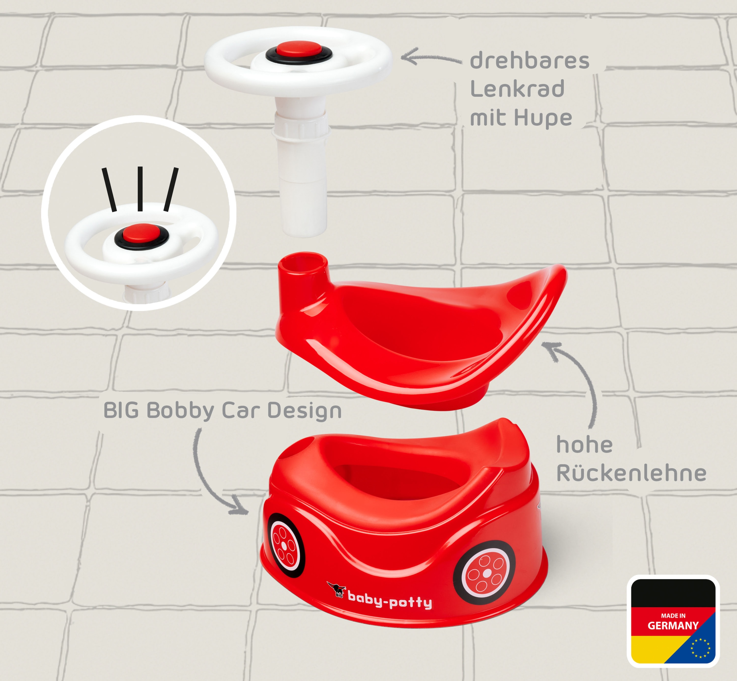 BIG Petit pot »BIG Baby-Potty« im BIG-Bobby-Car-Design; Made in Germany