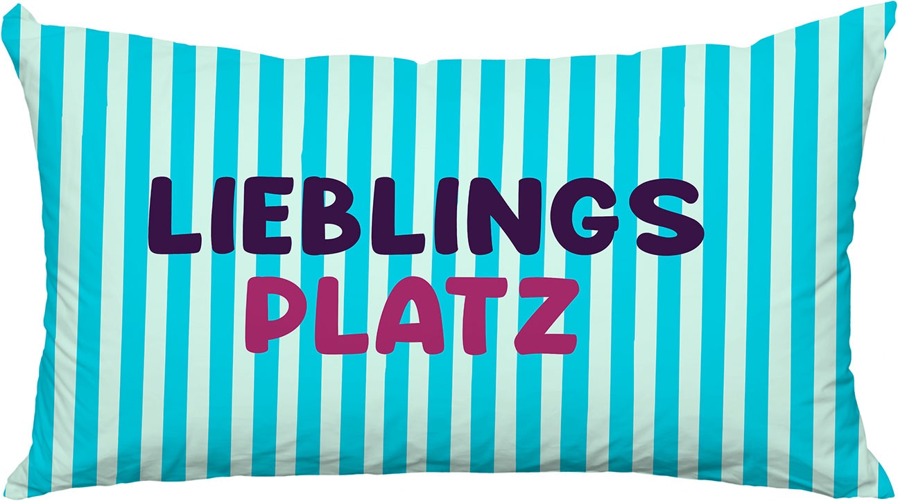 Image of queence Dekokissen "Lieblingsplatz" Premium Outdoor Kissenbezug; Format: 60x40 cm