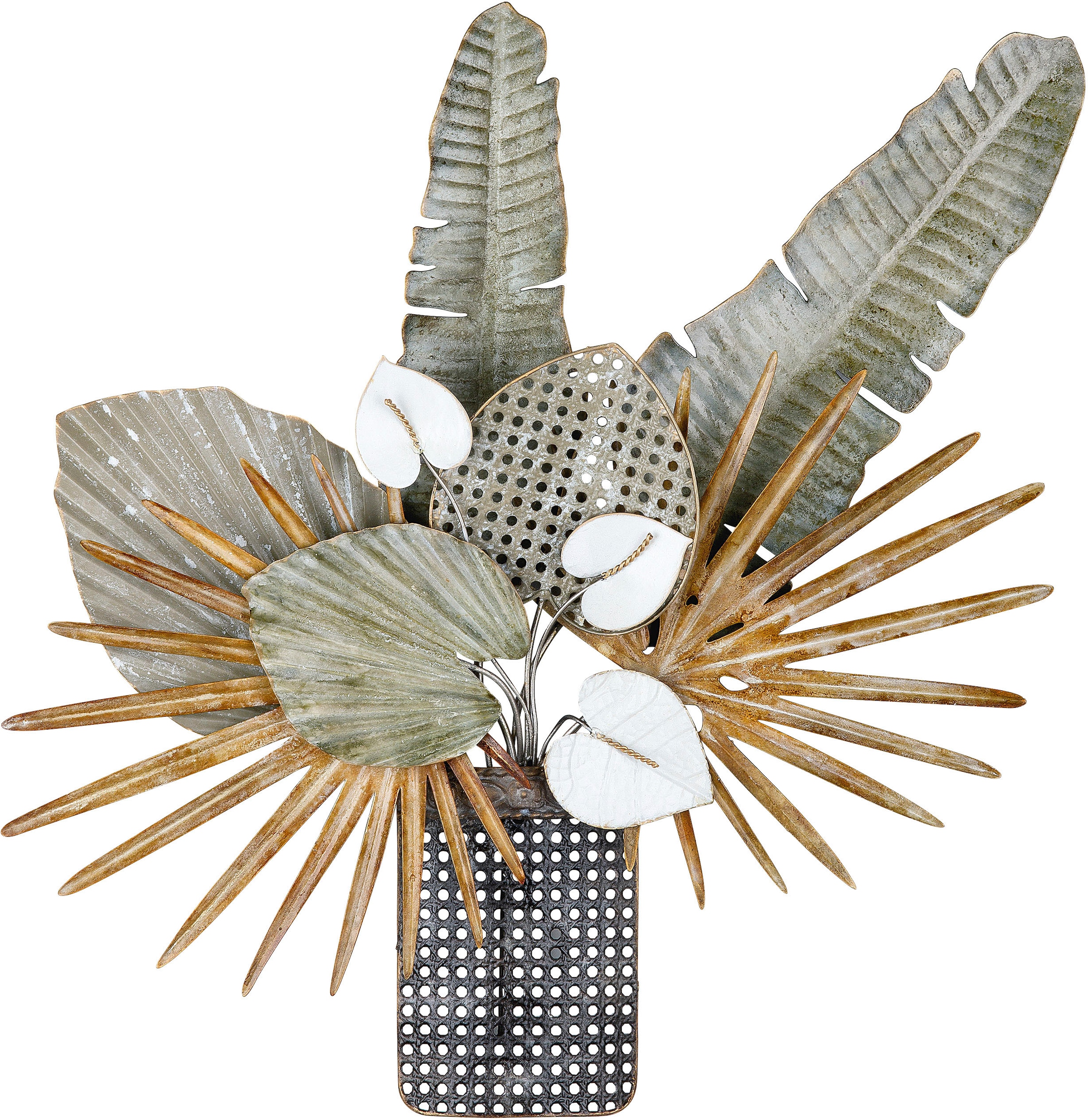 Image of GILDE Wanddekoobjekt "Wandrelief Vase Aruba"