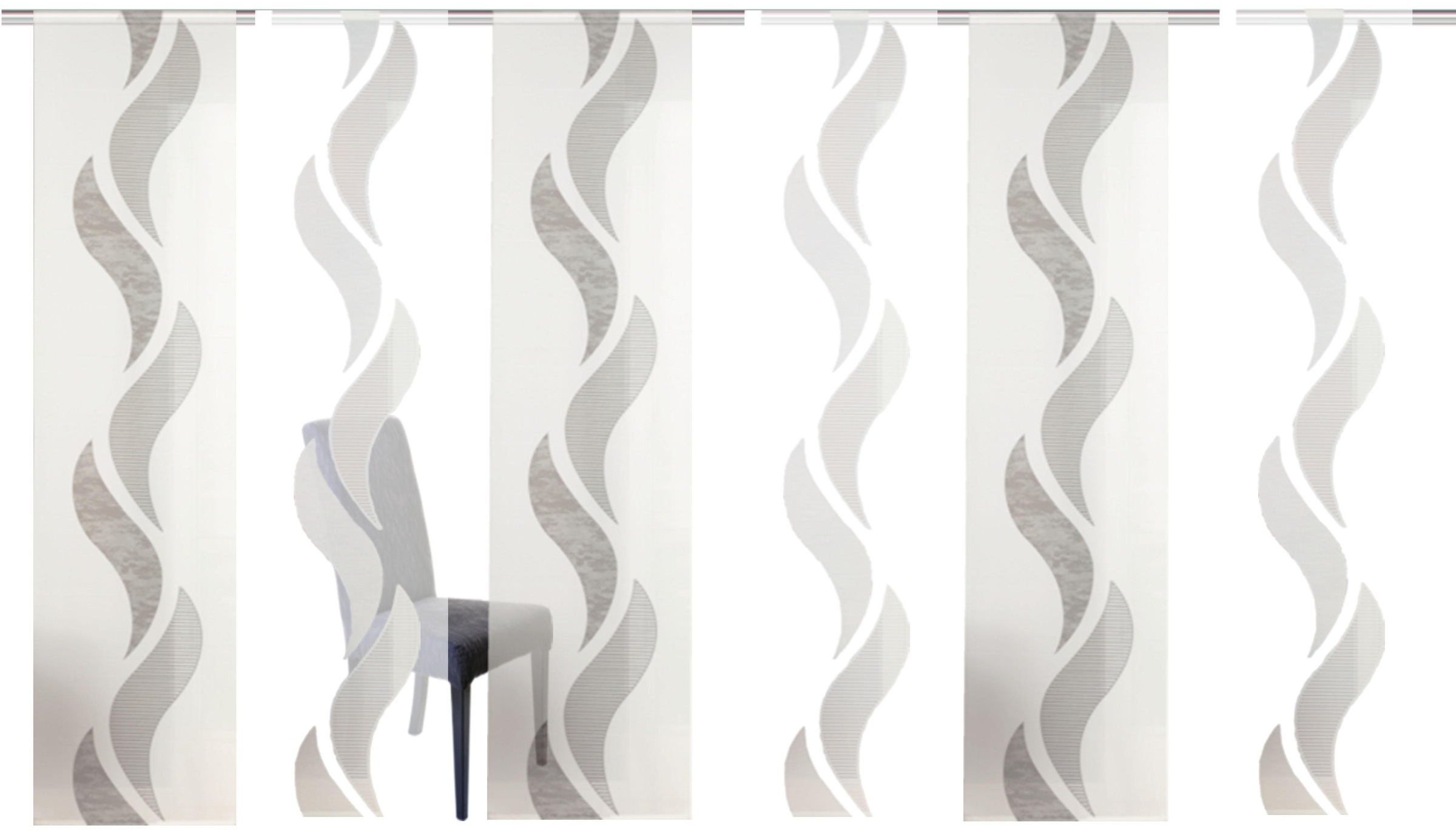 Image of HOME WOHNIDEEN Schiebegardine »WELLE«, (6 St.), HxB: 245x60, inkl. Befestigungszubehör bei Ackermann Versand Schweiz