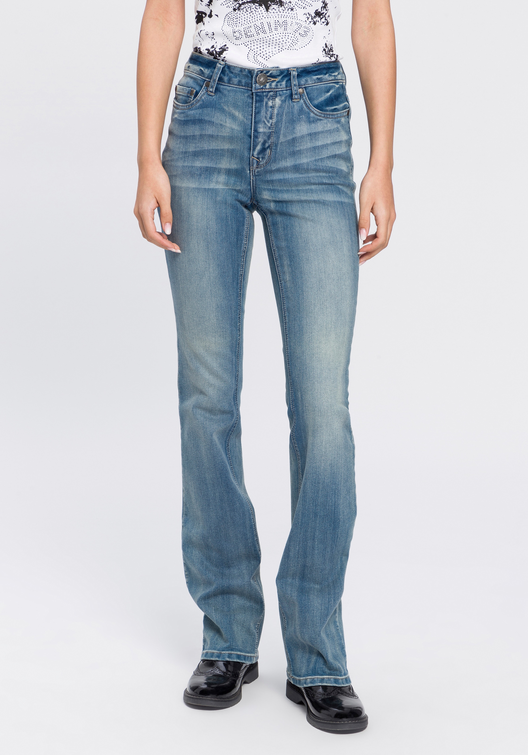 Arizona Bootcut-Jeans »Baby Bootcut«, High Waist