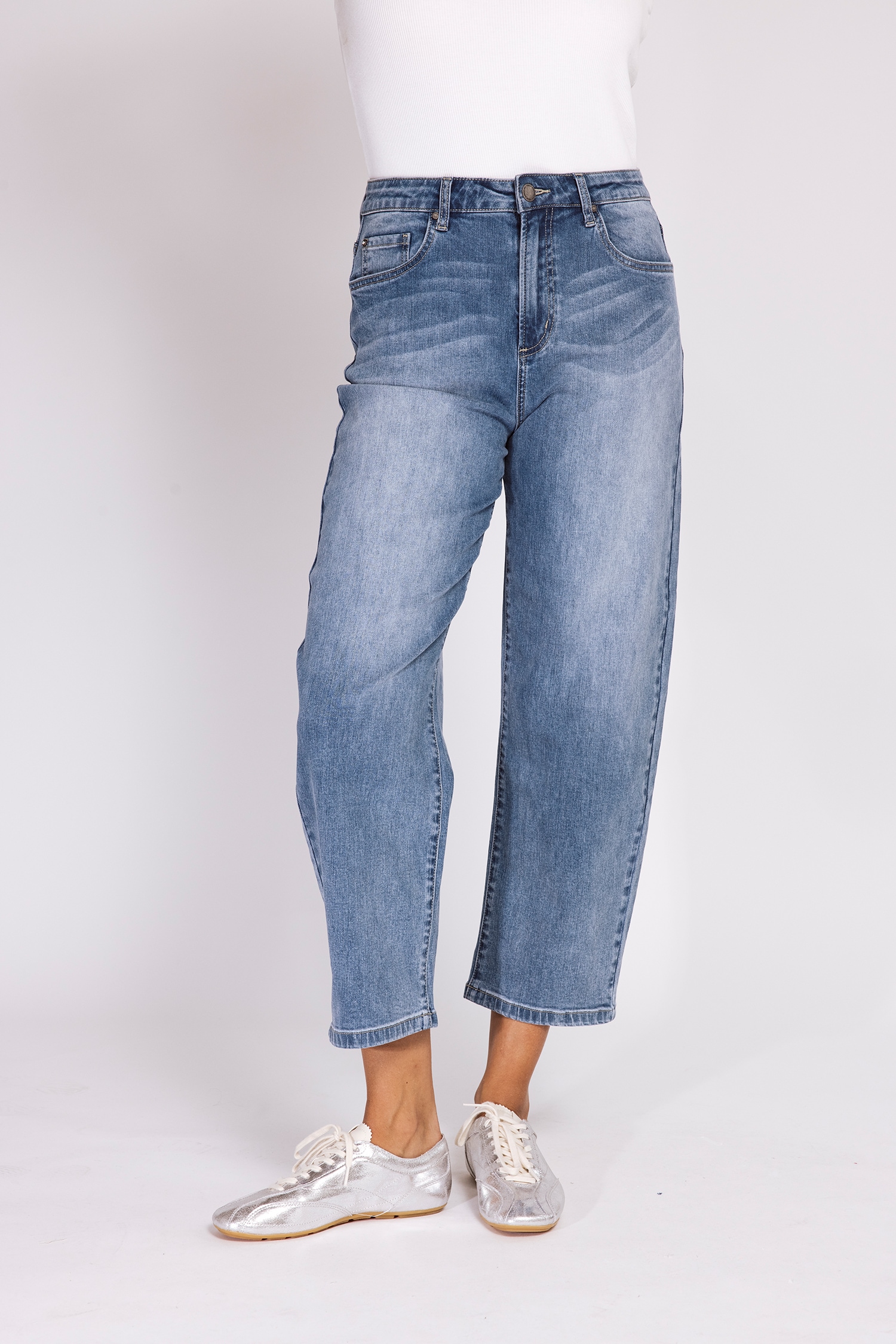 Zhrill Jeans 7/8 »IZA« coupe confortable, jambe droite, longueur 7/8, avec imprimé animal
