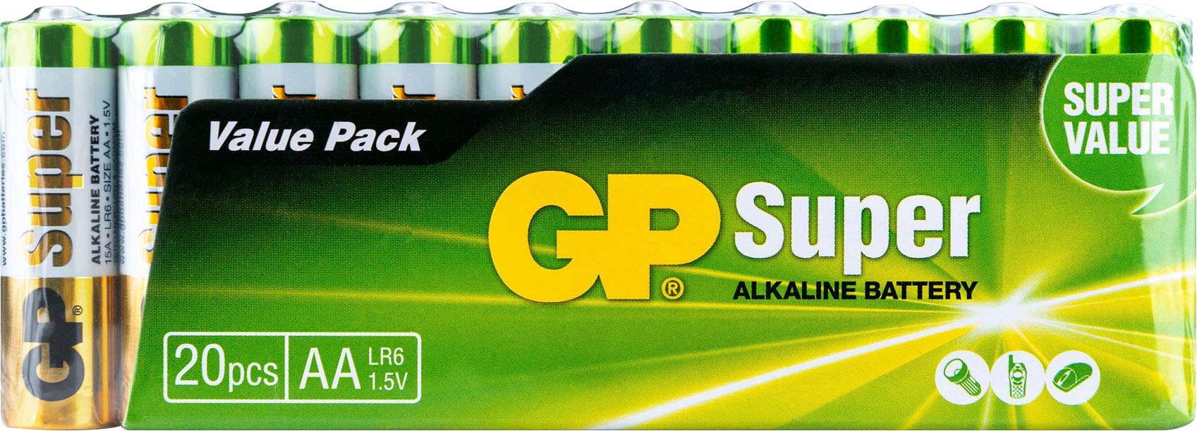 GP Batteries Batterie »20er Pack Super Alkaline AA«, LR6, 1,5 V, (Set, 20 St.)