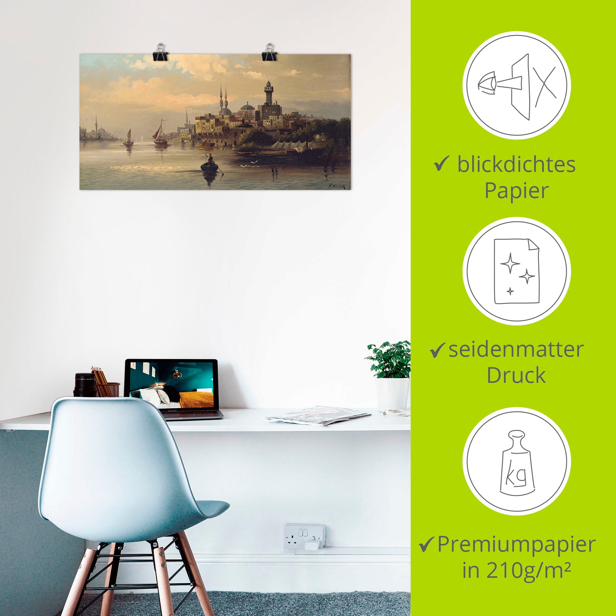 Artland Wandbild »Kauffahrtsschiffe auf Bosporus, Istanbul«, Gewässer, (1 St.), als Leinwandbild, Poster, Wandaufkleber in verschied. Grössen