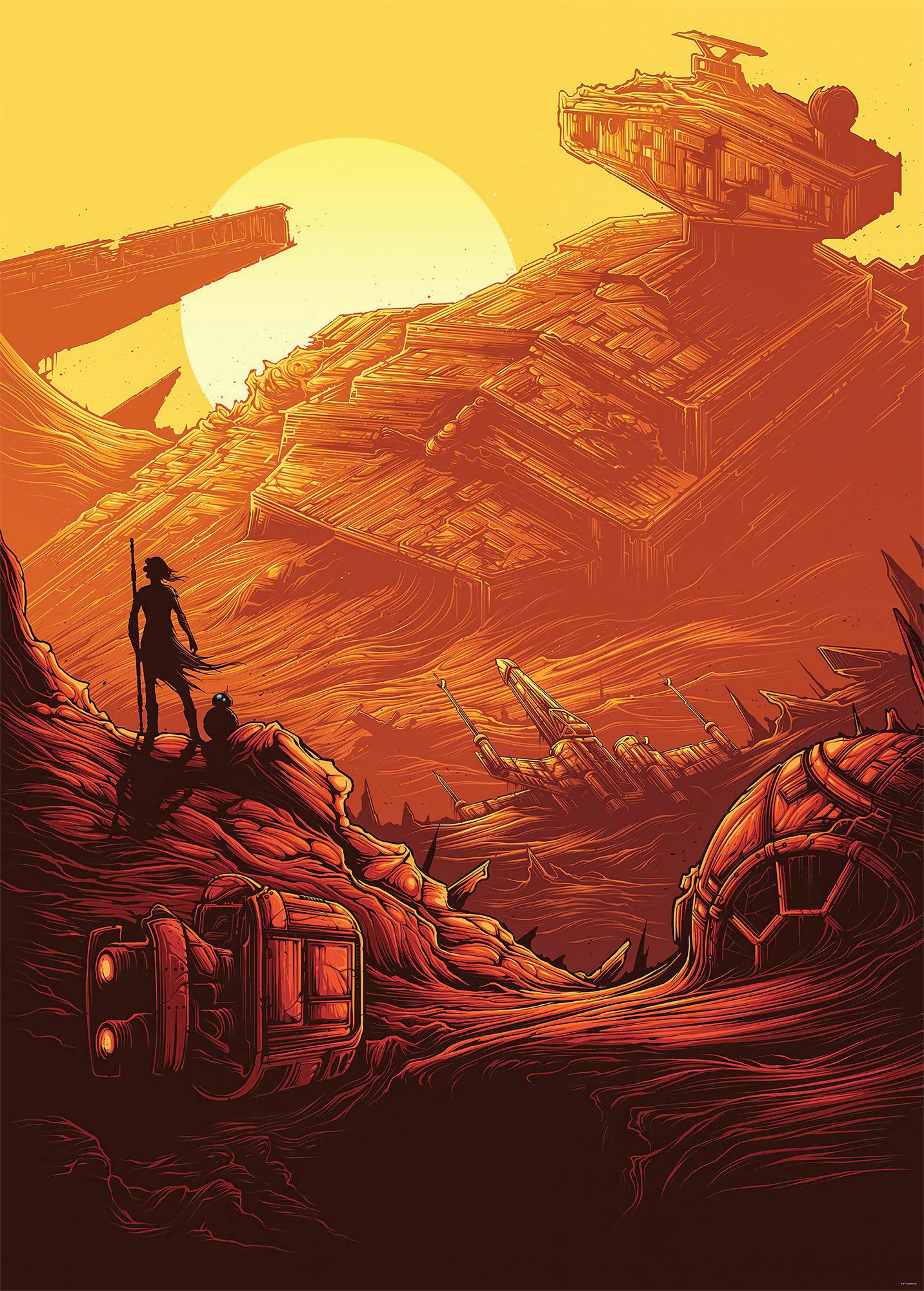 Image of Komar Fototapete »Star Wars Jakku Star Destroyer«, bedruckt-Comic-Retro-mehrfarbig, BxH: 200x280 cm bei Ackermann Versand Schweiz