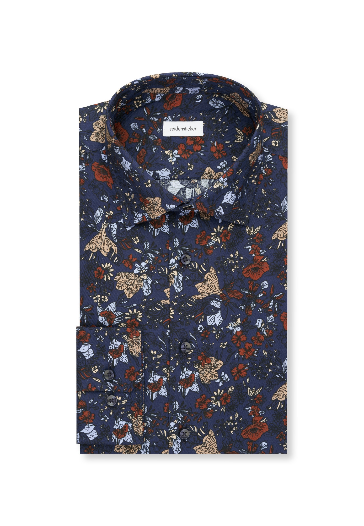 seidensticker Chemise d'affaires »Slim« Slim Langarm Kentkragen Druck