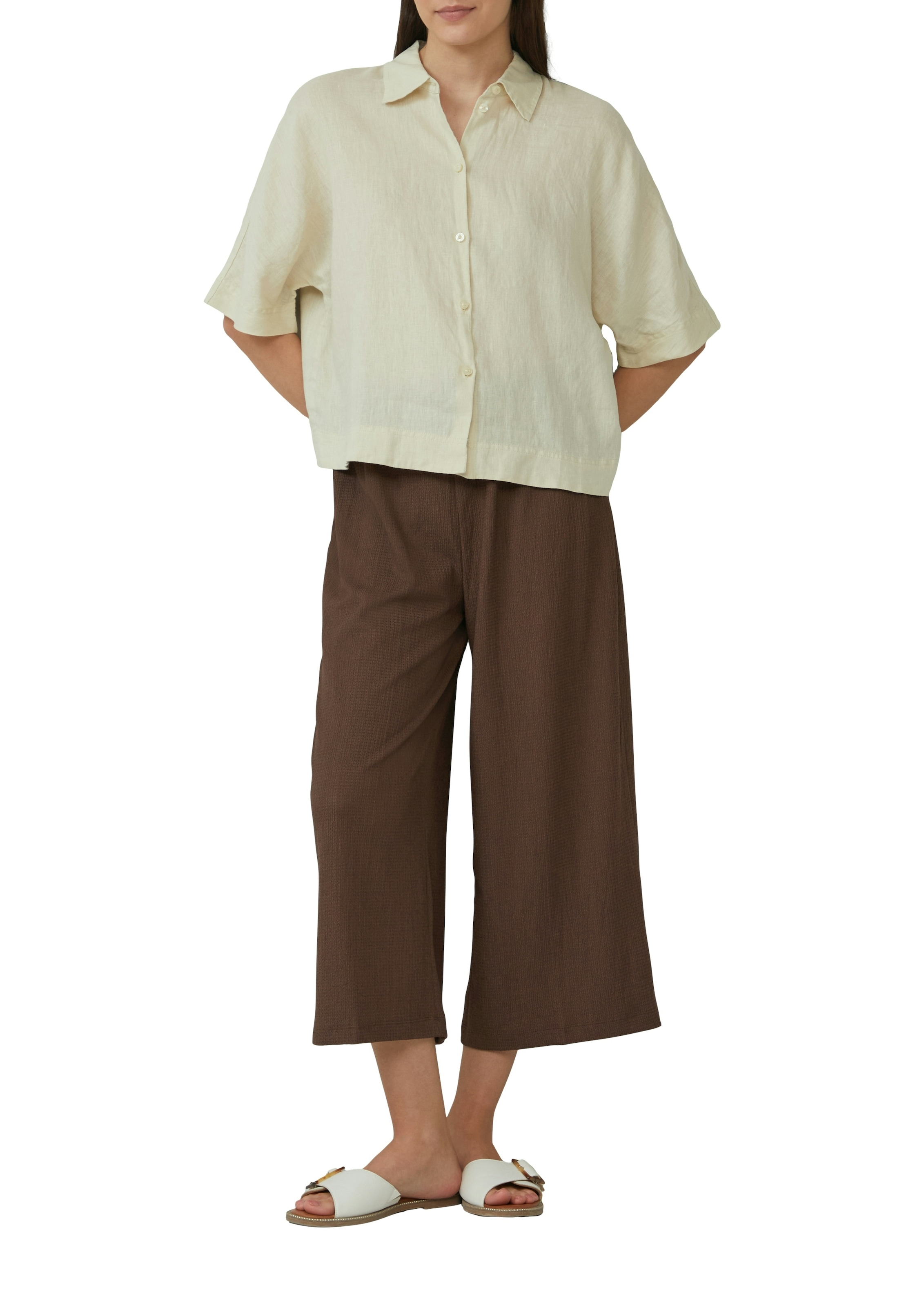 s.Oliver Blouse chemise avec patte de boutonnage et col chemisier