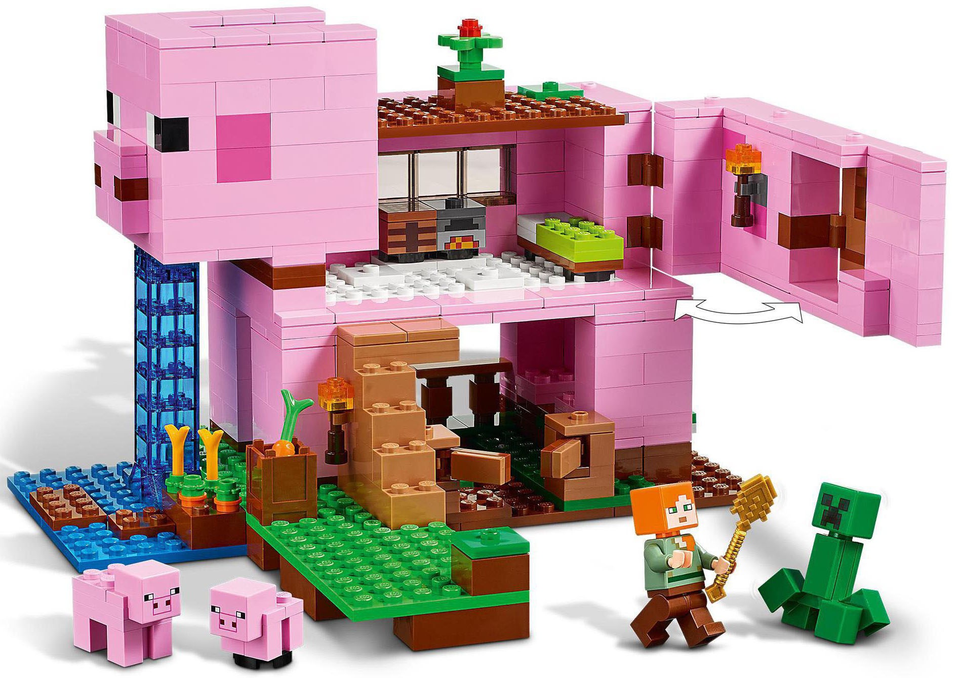 LEGO® Konstruktionsspielsteine »Das Schweinhaus (21170), LEGO® Minecraft™«, (490 St.), Made in Europe