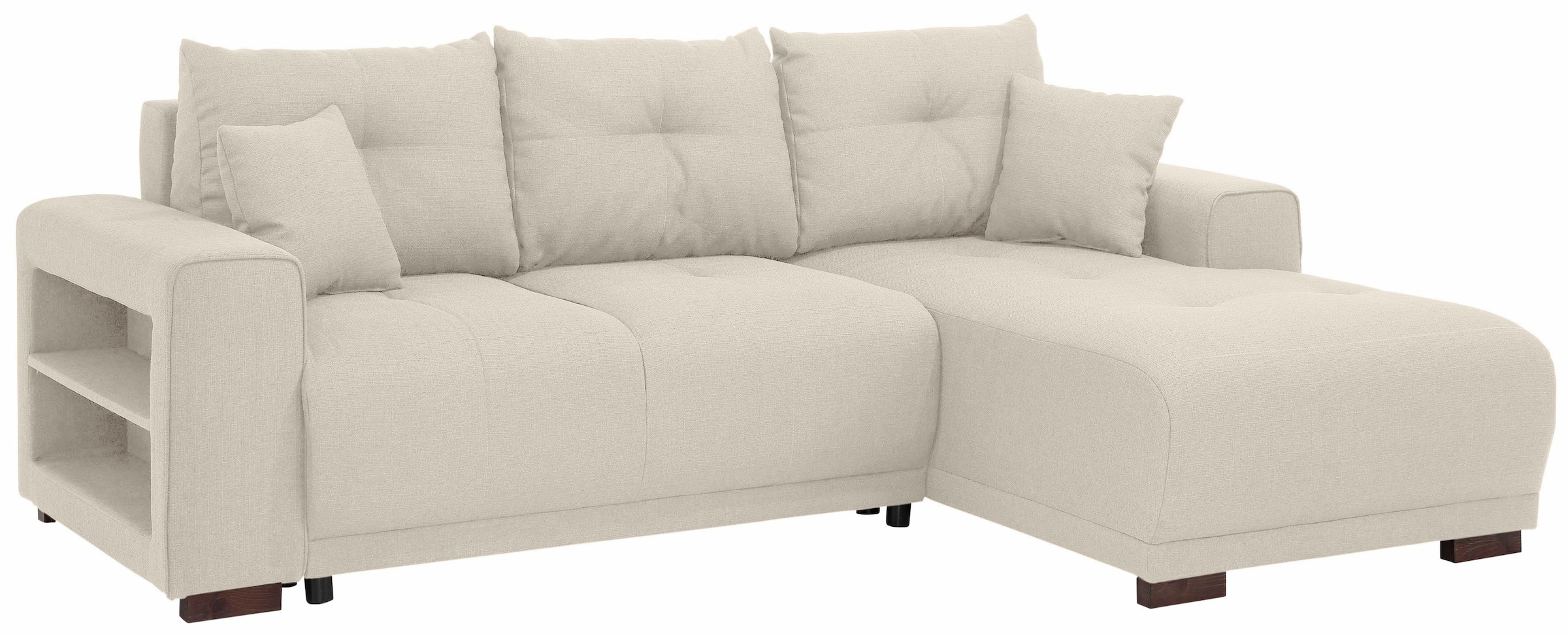 Home affaire Ecksofa »Viborg L-Form«, mit Regal in der Armlehne, wahlweise mit Bettfunktion