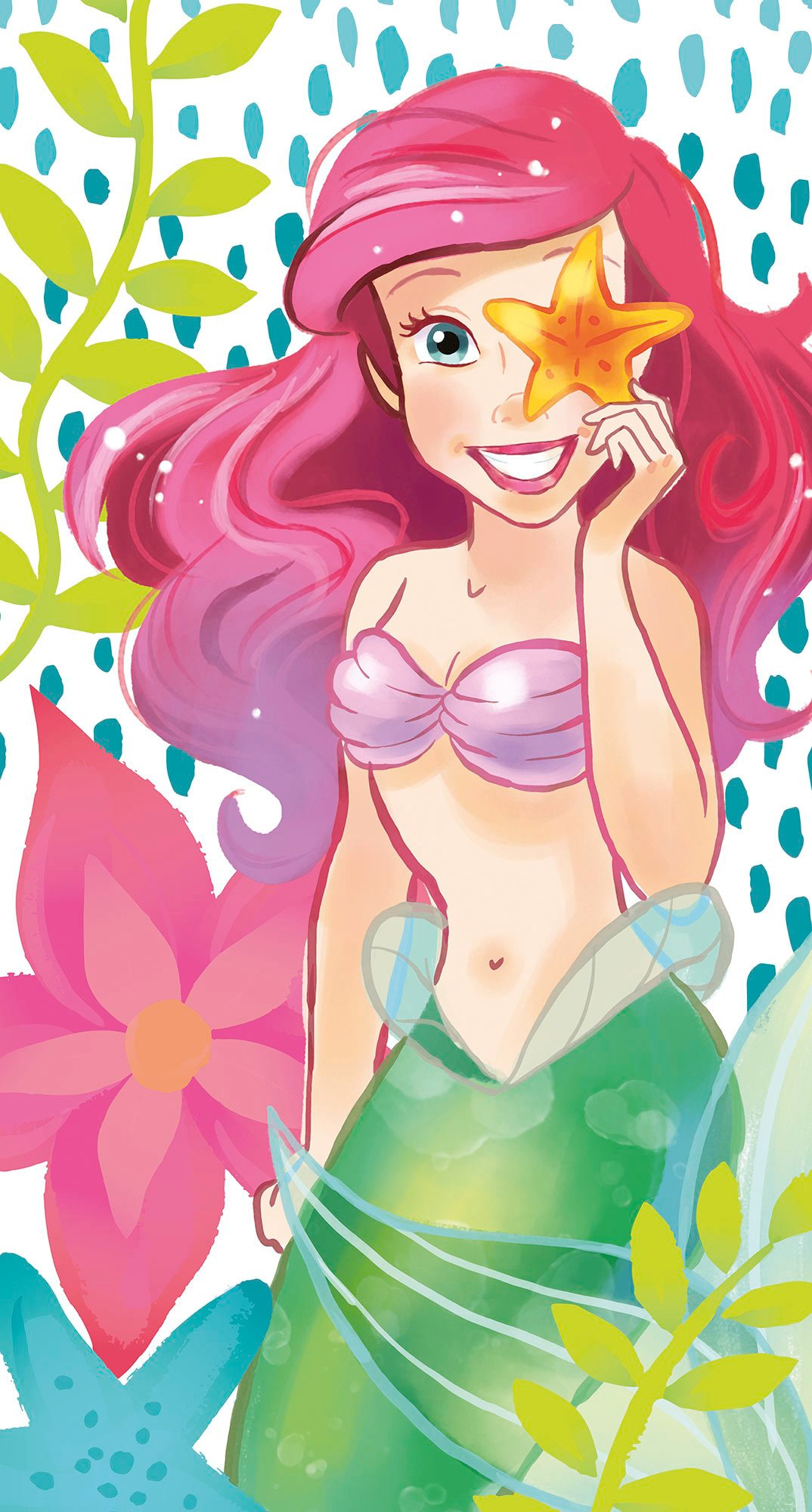 Image of Komar Vliestapete "Digitaldruck Vlies - Ariel Seastar - Grösse 150 x 280 cm" bedruckt glatt Kinderzimmer