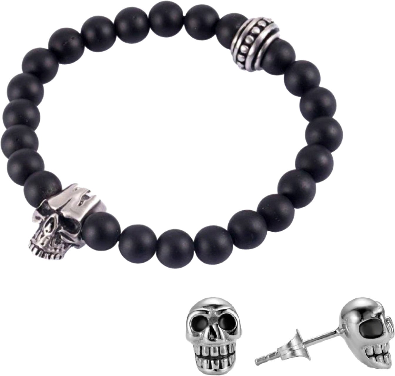 Image of Firetti Schmuckset "Mulitpack Schmuck Geschenk Edelstahl Armband Paar Ohrstecker" (Set, 3 Stk. tlg.) mit Achat