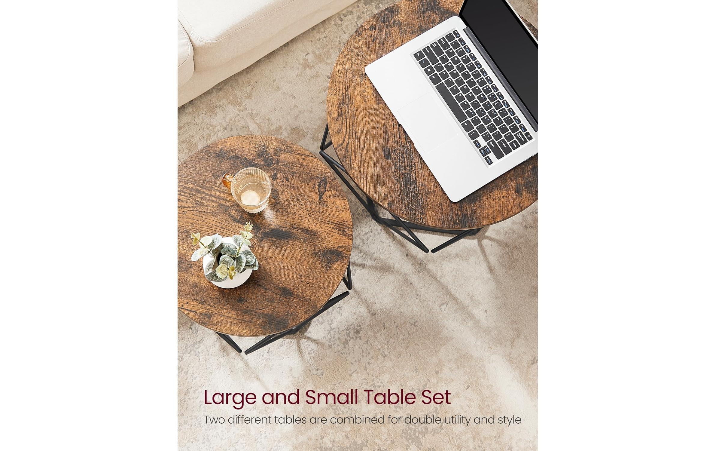 VASAGLE Couchtisch »2 Stück 60 x 40 cm/50 cm«