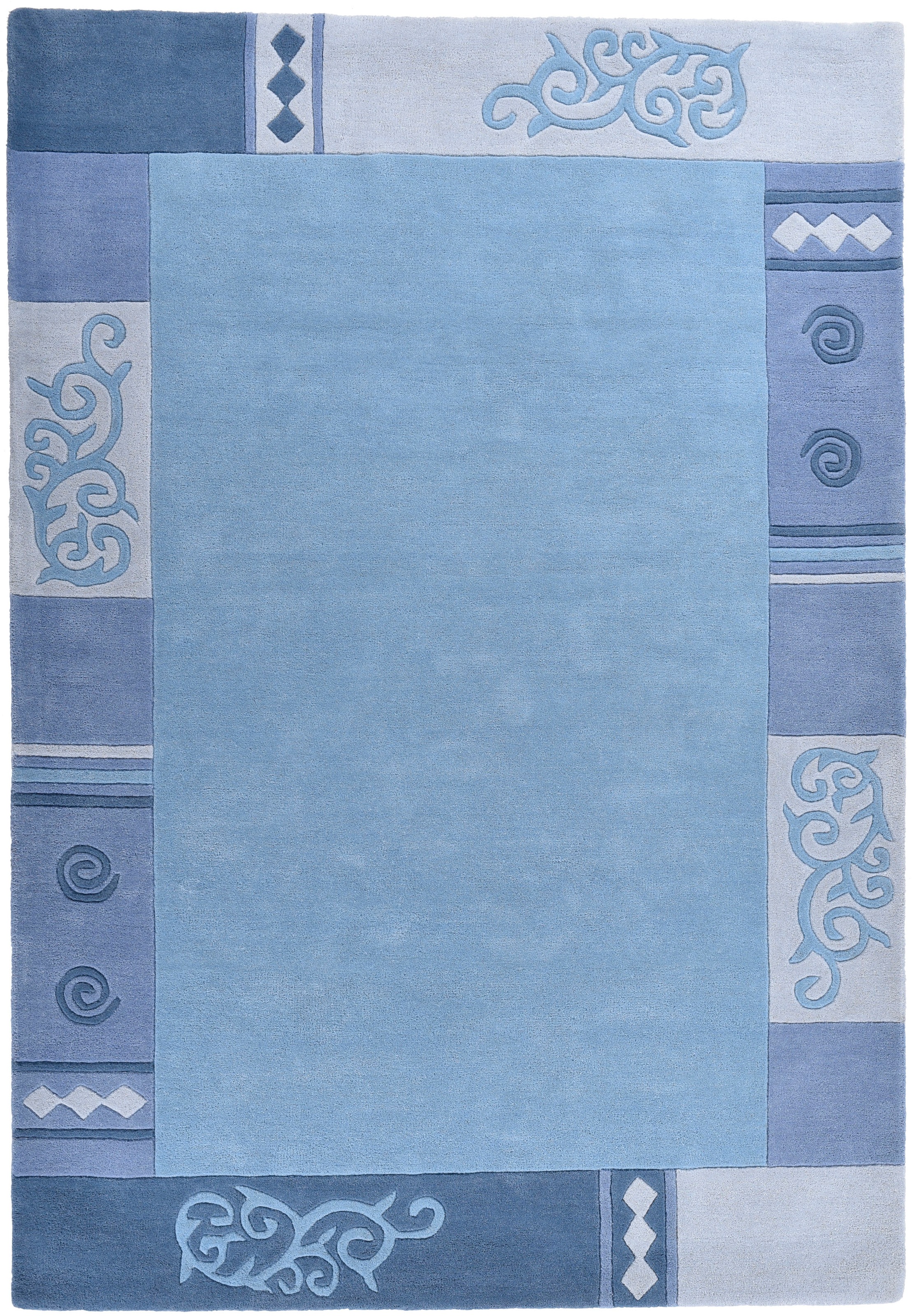 Image of THEKO Wollteppich "Ambadi" rechteckig 14 mm Höhe reine Schurwolle, handgetuftet, mit Bordüre, modern