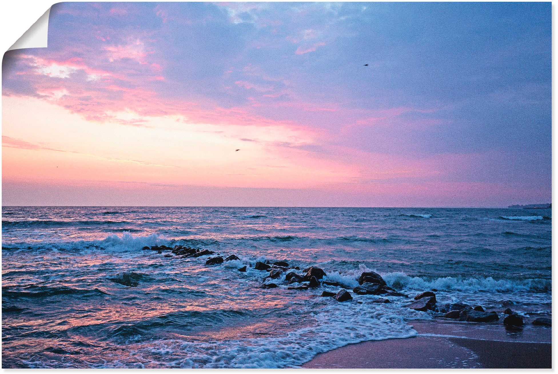 Image of Artland Wandbild »Tagesbeginn am schönen Ostseestrand«, Gewässer, (1 St.), in vielen Grössen & Produktarten - Alubild / Outdoorbild für den Aussenbereich, Leinwandbild, Poster, Wandaufkleber / Wandtattoo auch für Badezimmer geeignet bei Ackermann Versand 