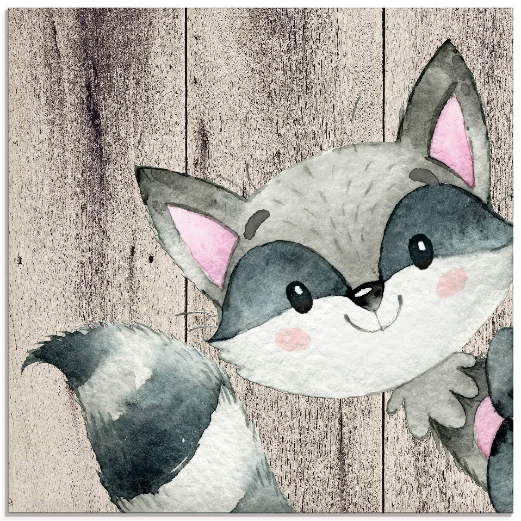 Image of Artland Glasbild »Waldland Freunde - Waschbär«, Tiere, (1 St.) bei Ackermann Versand Schweiz