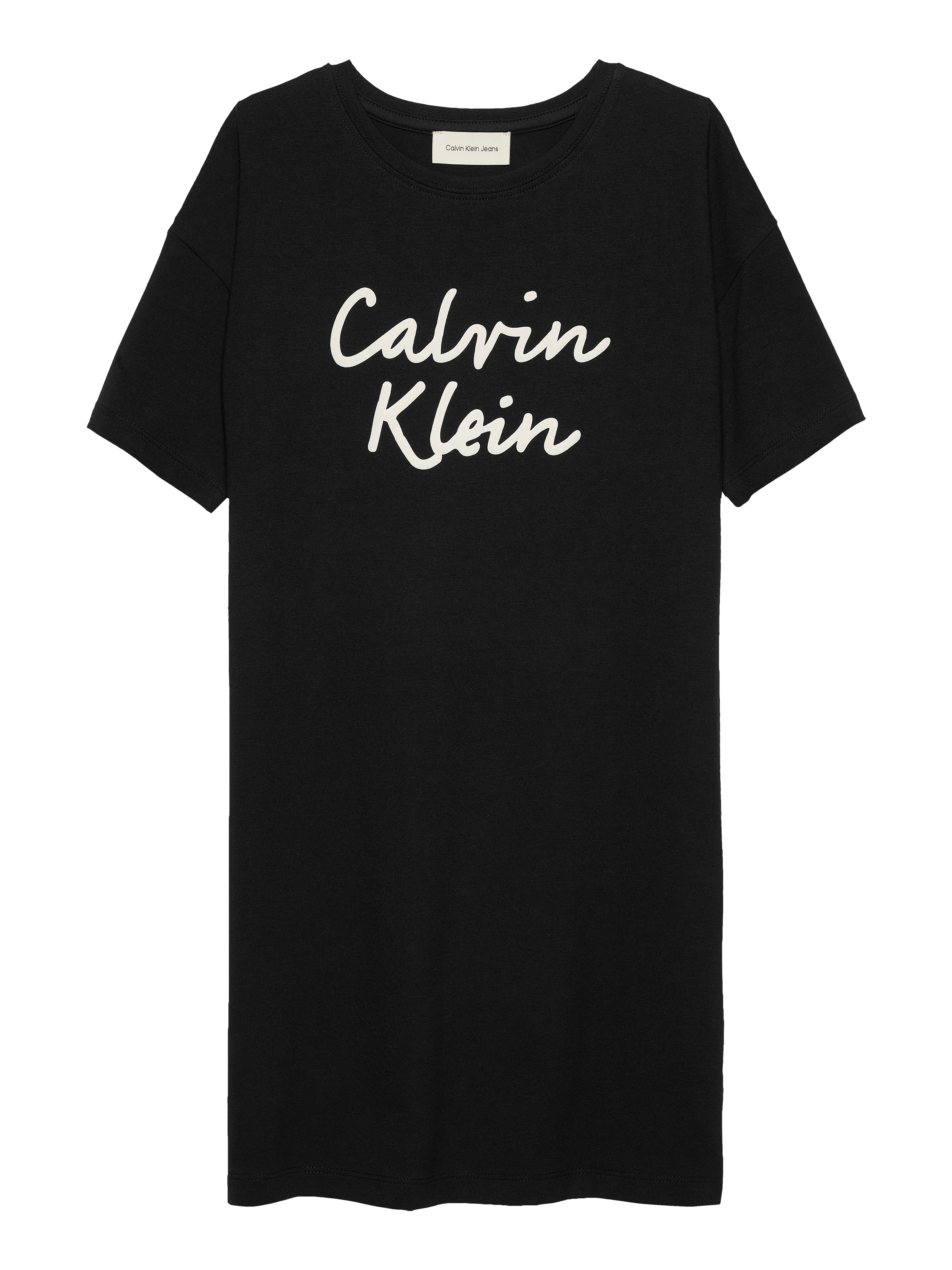 Calvin Klein Jeans Jerseykleid »SCRIPT LOGO T-SHIRT DRESS«, mit grossem Logo