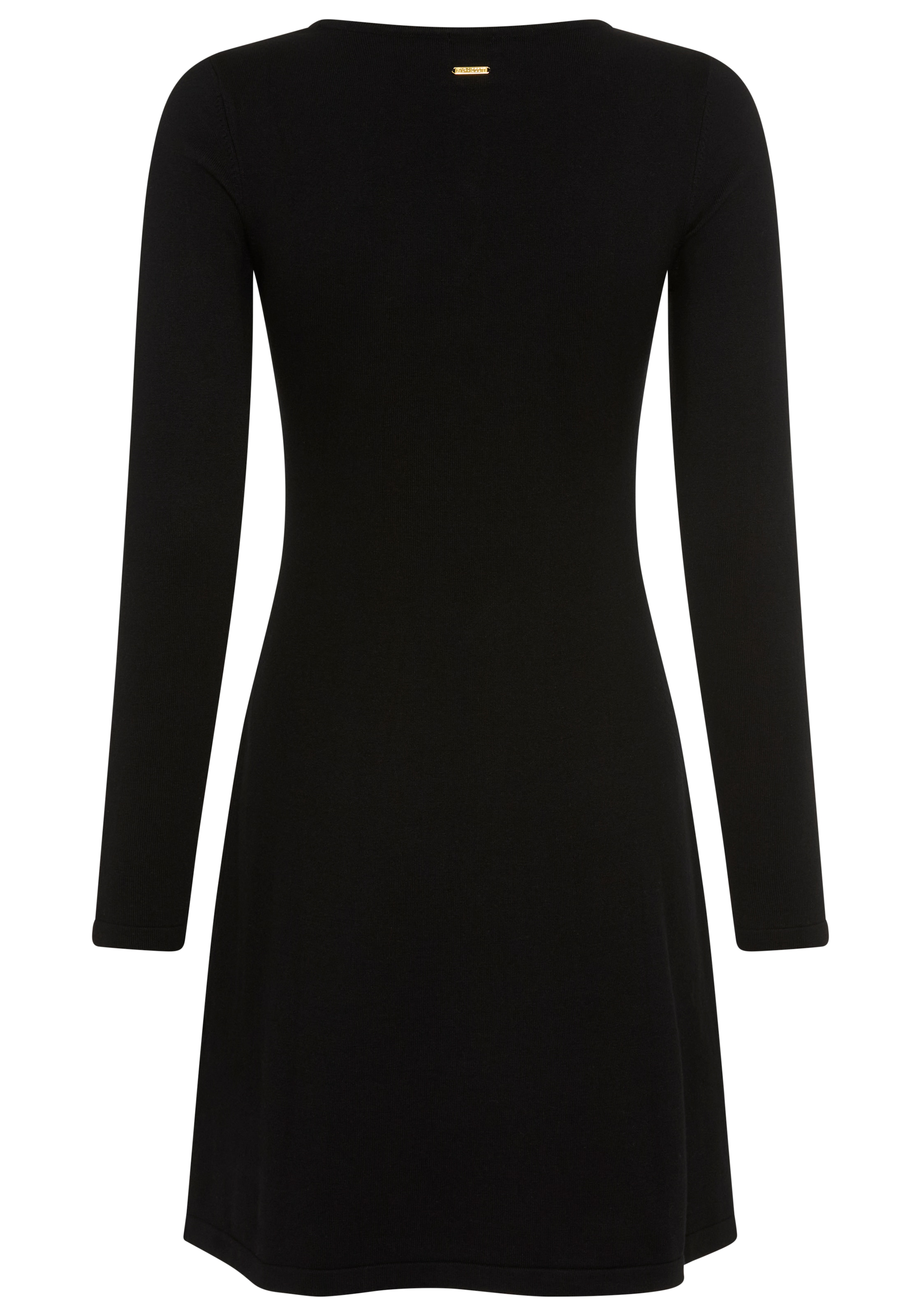 Laura Scott Strickkleid »mit ausgestelltem Saum, figurbetonte Passform« mit femininen Cut-outs und Schleifen