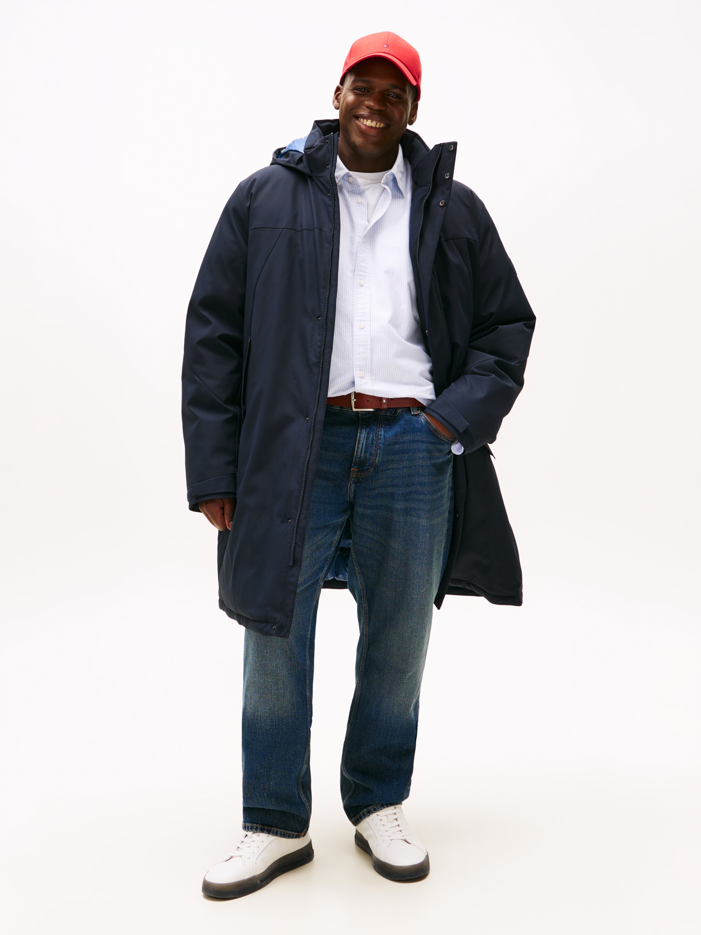 Image of Tommy Hilfiger Big & Tall Funktionsmantel "HOODED PARKA" Grosse Grössen Tech Winterparka Jacke Wasserabweisend abnehmbare Kapuze