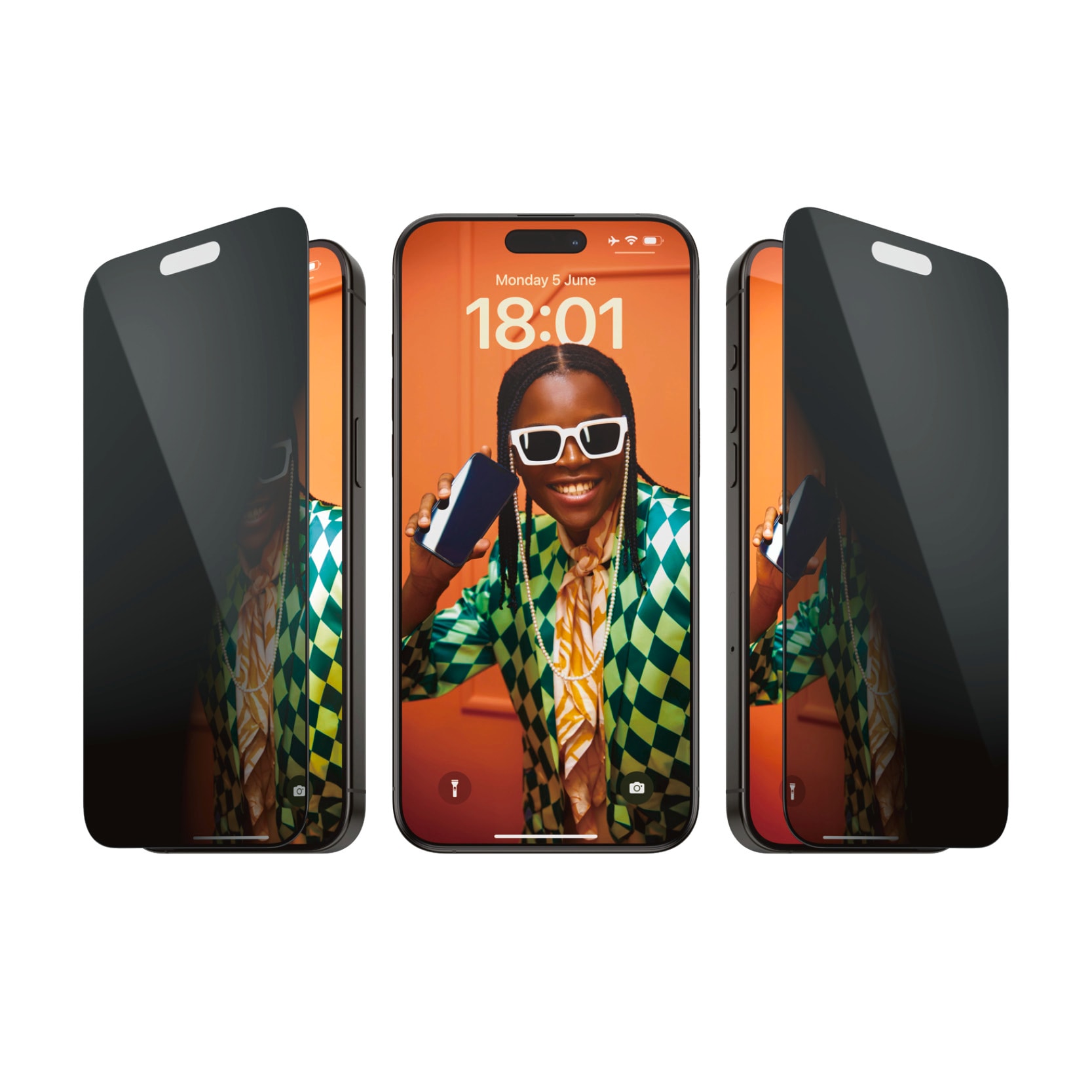 PanzerGlass Displayschutzglas »Privacy Screen Protector Glass«, für iPhone 15 Pro Max, Ultra Wide Fit
