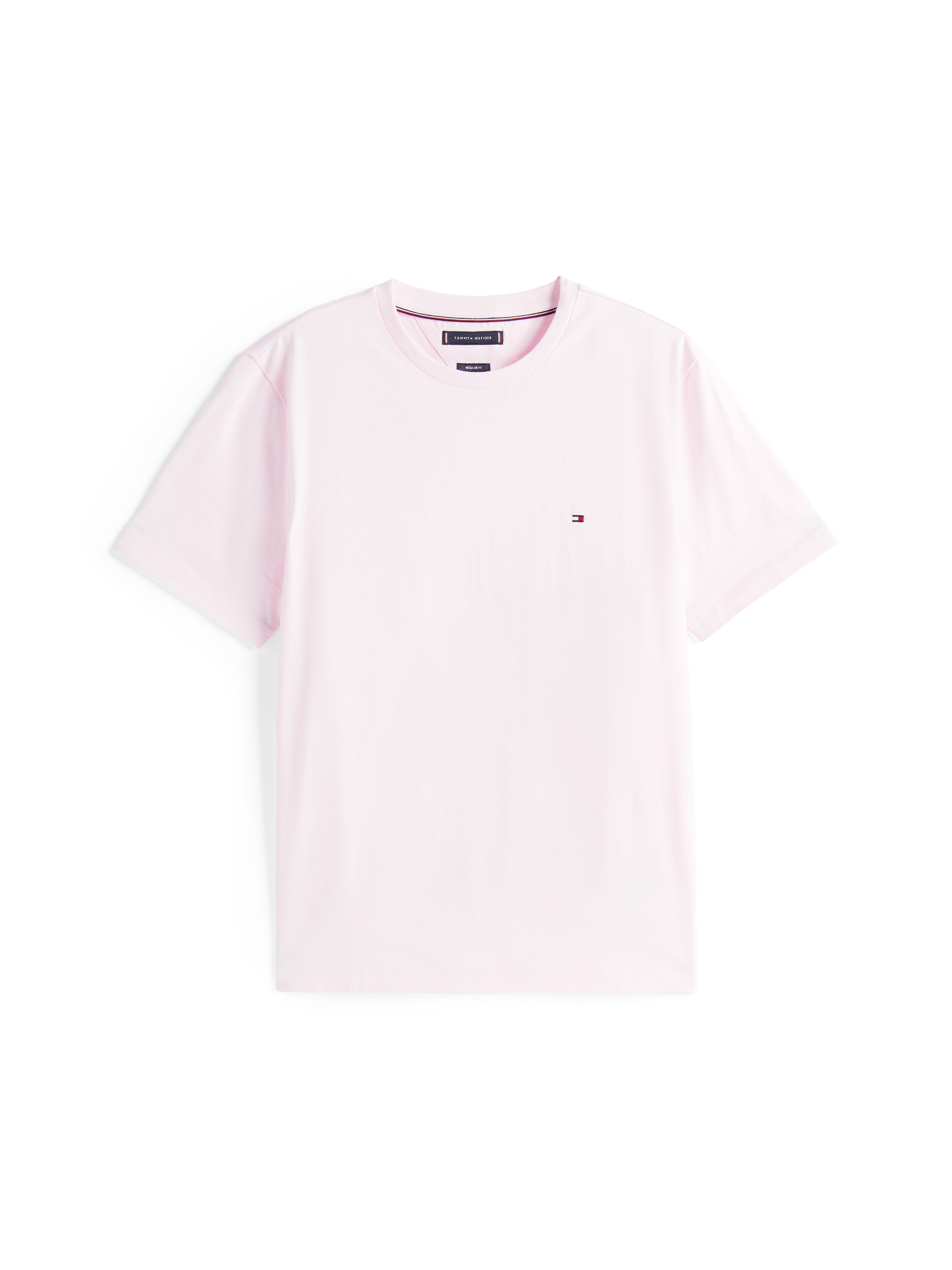Tommy Hilfiger T-Shirt »ESSENTIAL REG FIT SOLID TEE mit Stickerei und Rundhals«, unifarben, casual, regular fit, Baumwolle, Rundhals