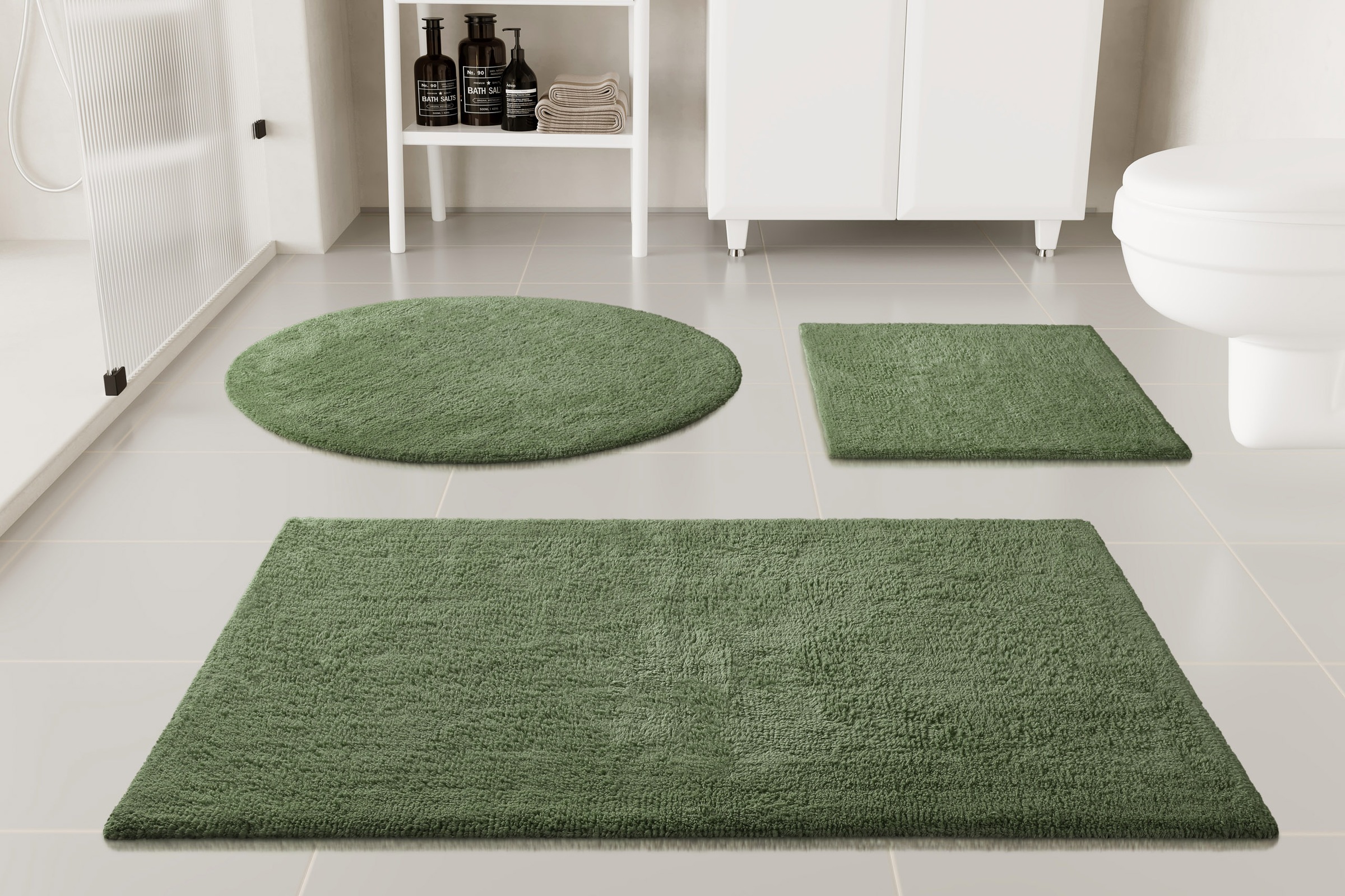 GOODproduct Badematte »Selenne« Höhe 20 mm rutschhemmend beschichtet fussbodenheizungsgeeignet Badteppich, getuftet, modern, Uni, antirutsch, flauschig, Baumwolle