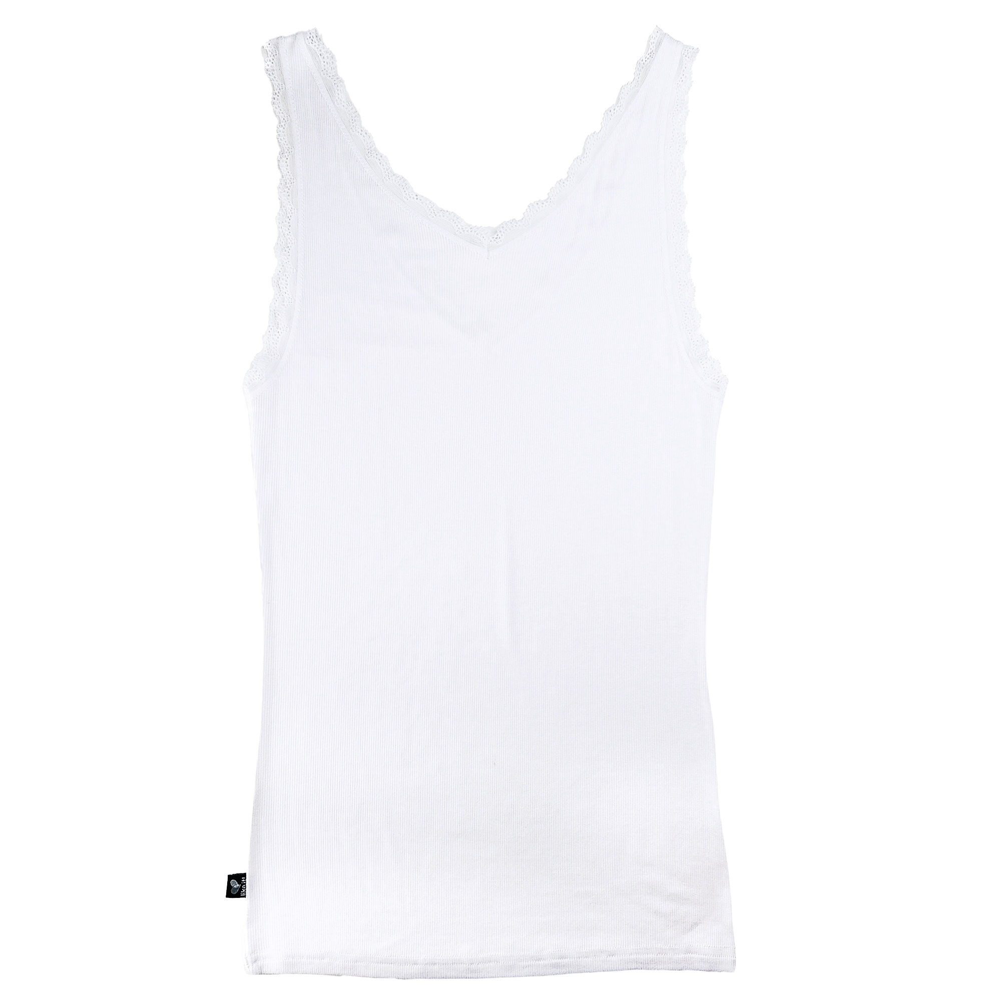 like it! Achseltop mit tiefem V-Ausschnitt mit Spitze