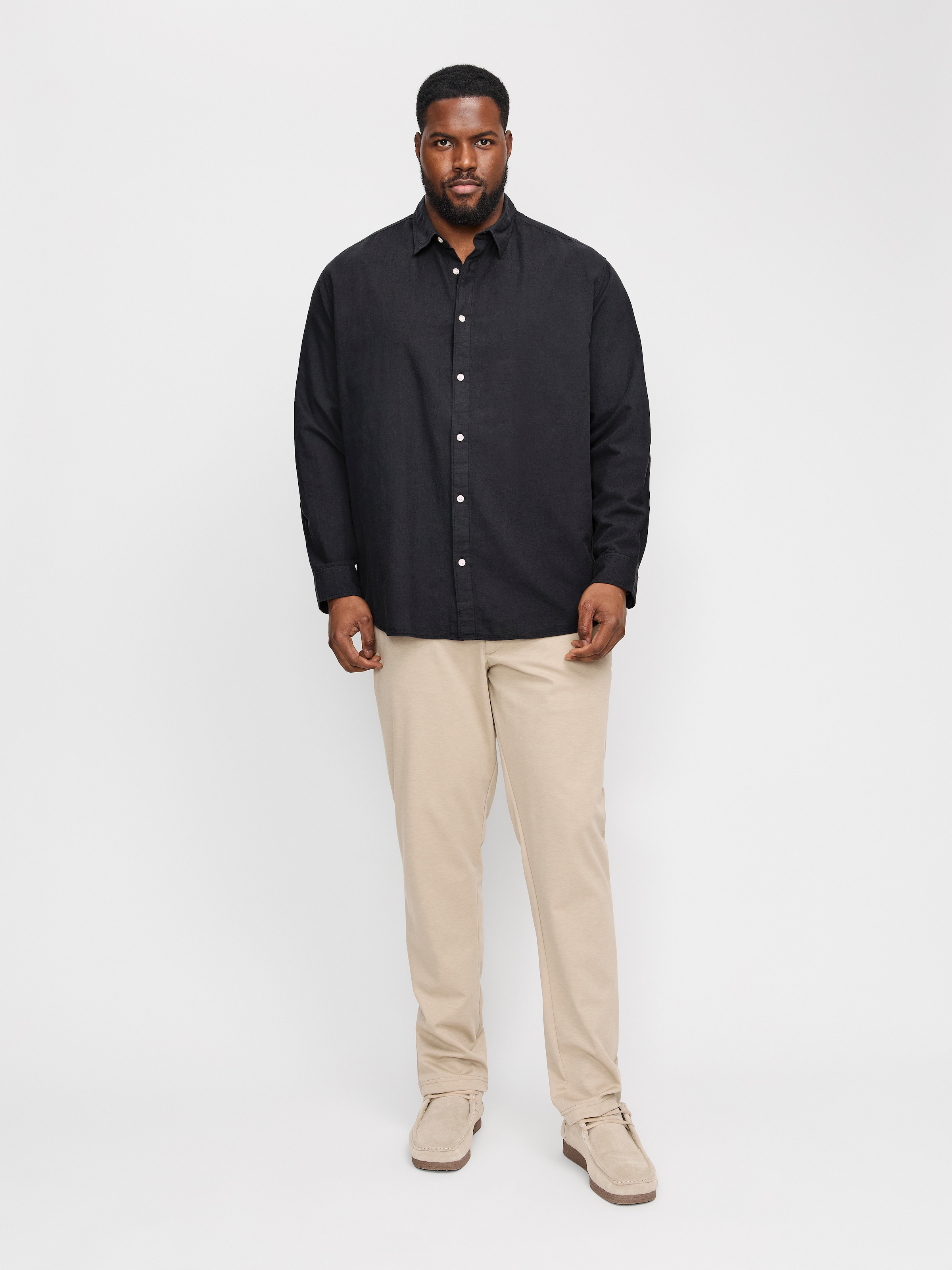 Jack & Jones PlusSize Langarmhemd »JJEBREEZE SHIRT LS SN PLS«, mit Hemdkragen