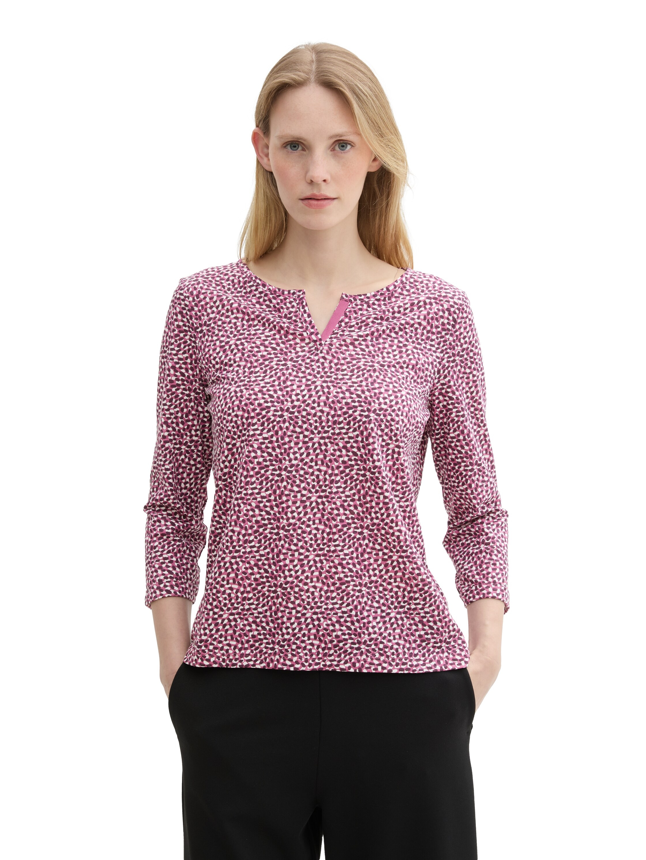 Henleyshirt, mit All-Over Print