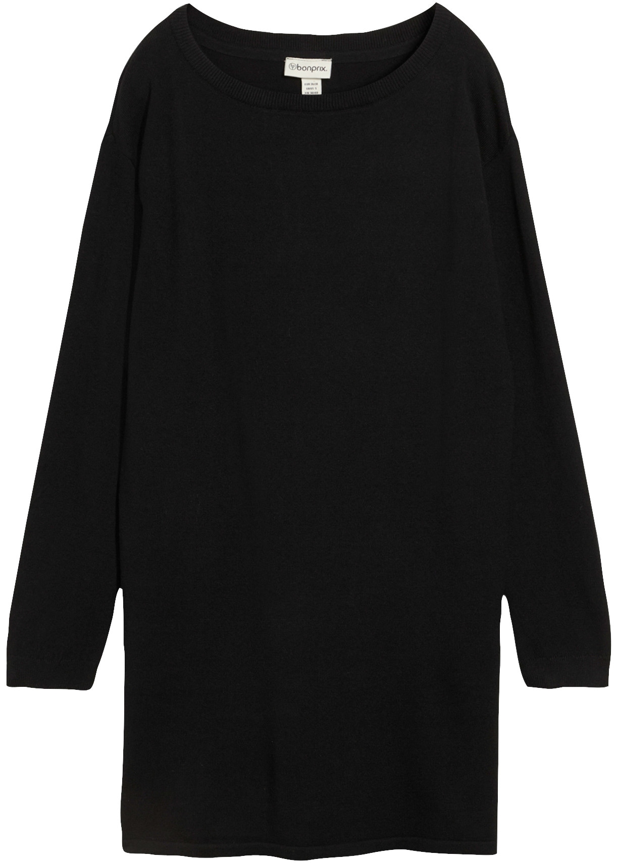 bonprix Longpullover lässig geschnitten, aus Baumwolle, Polyester und Polyamid