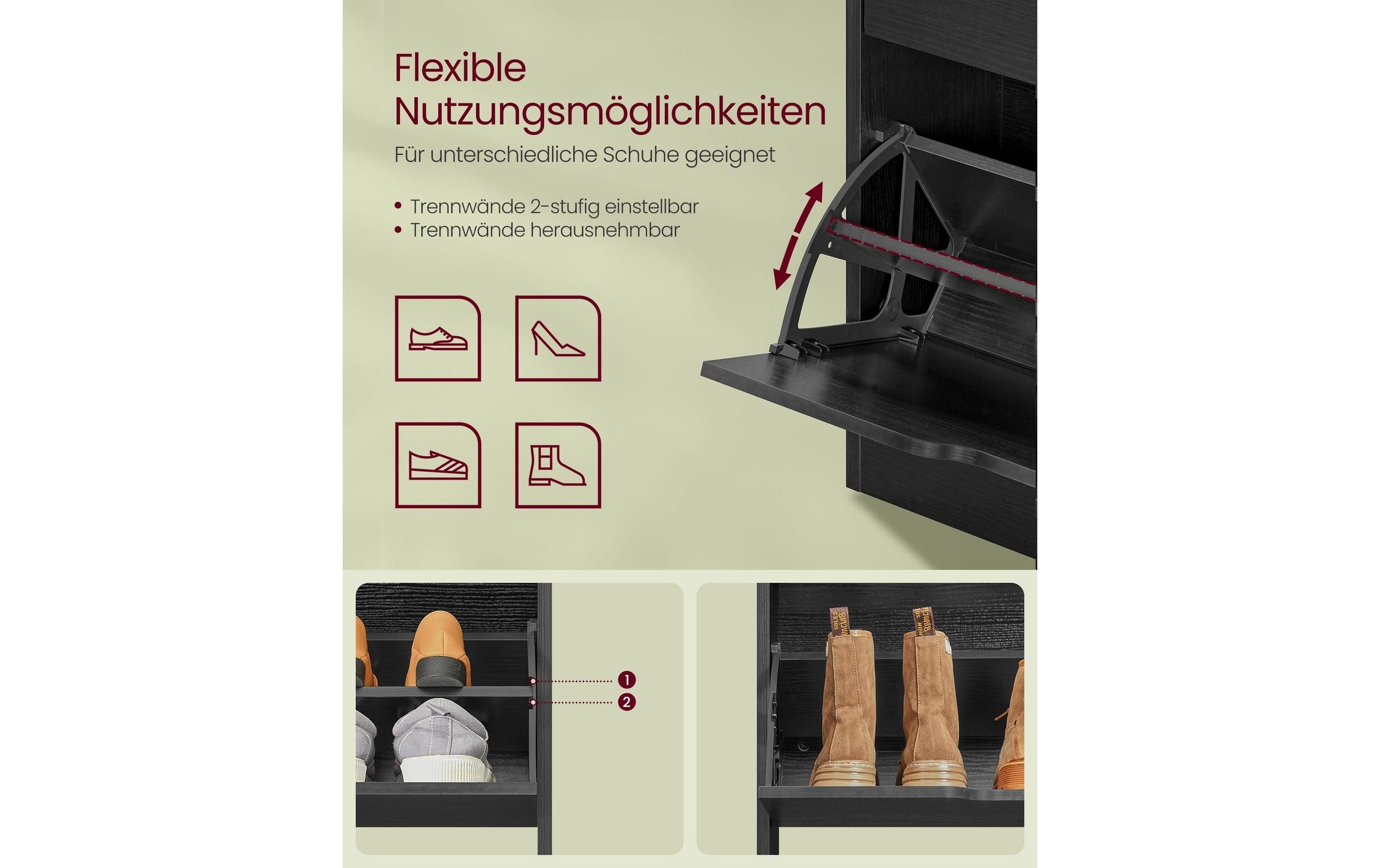 VASAGLE Schuhschrank »60 x 24 x 139 cm«