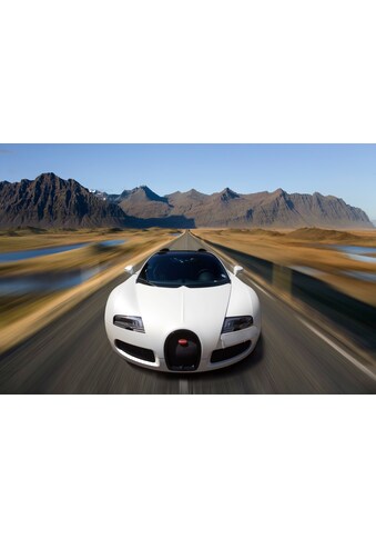 Papermoon Fototapete »SUPER CAR-BUGATTI AUTO RACING MOTOR GEBIRGE ISLAND«,... kaufen
