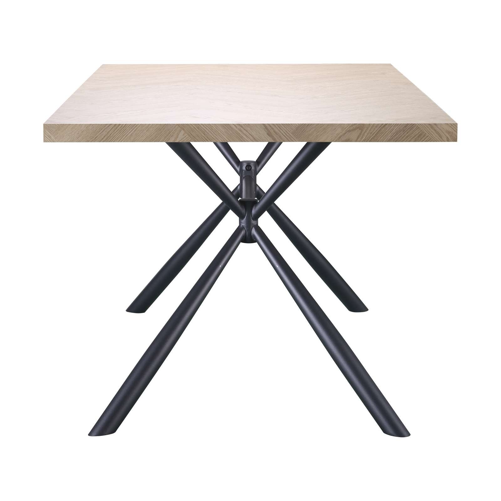 GOODproduct Esstisch »Larchant« Tischplatte in Fischgrätoptik, schwarze Metallbeine, Höhe 76 cm