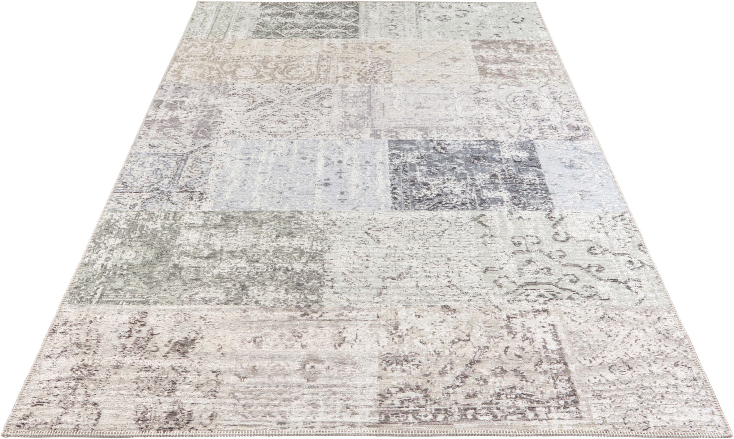 Image of ELLE DECORATION Teppich »Toulon«, rechteckig, 4 mm Höhe, Flachgewebe, Patchwork Look, Hochwertiger Materialmix, Wohnzimmer, Schlafzimmer, Robust, Pflegeleicht bei Ackermann Versand Schweiz