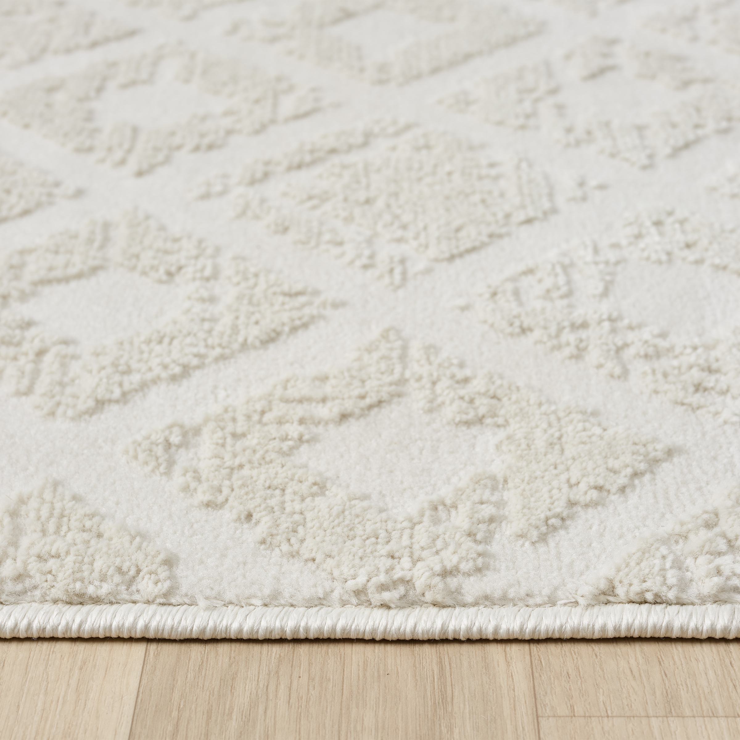 my home Tapis »Ribeyret« Rectangulaire 11 mm Höhe mit Fransen, Hoch-Tief-Struktur, Woll-Look, Boho-Style, Wohnzimmer