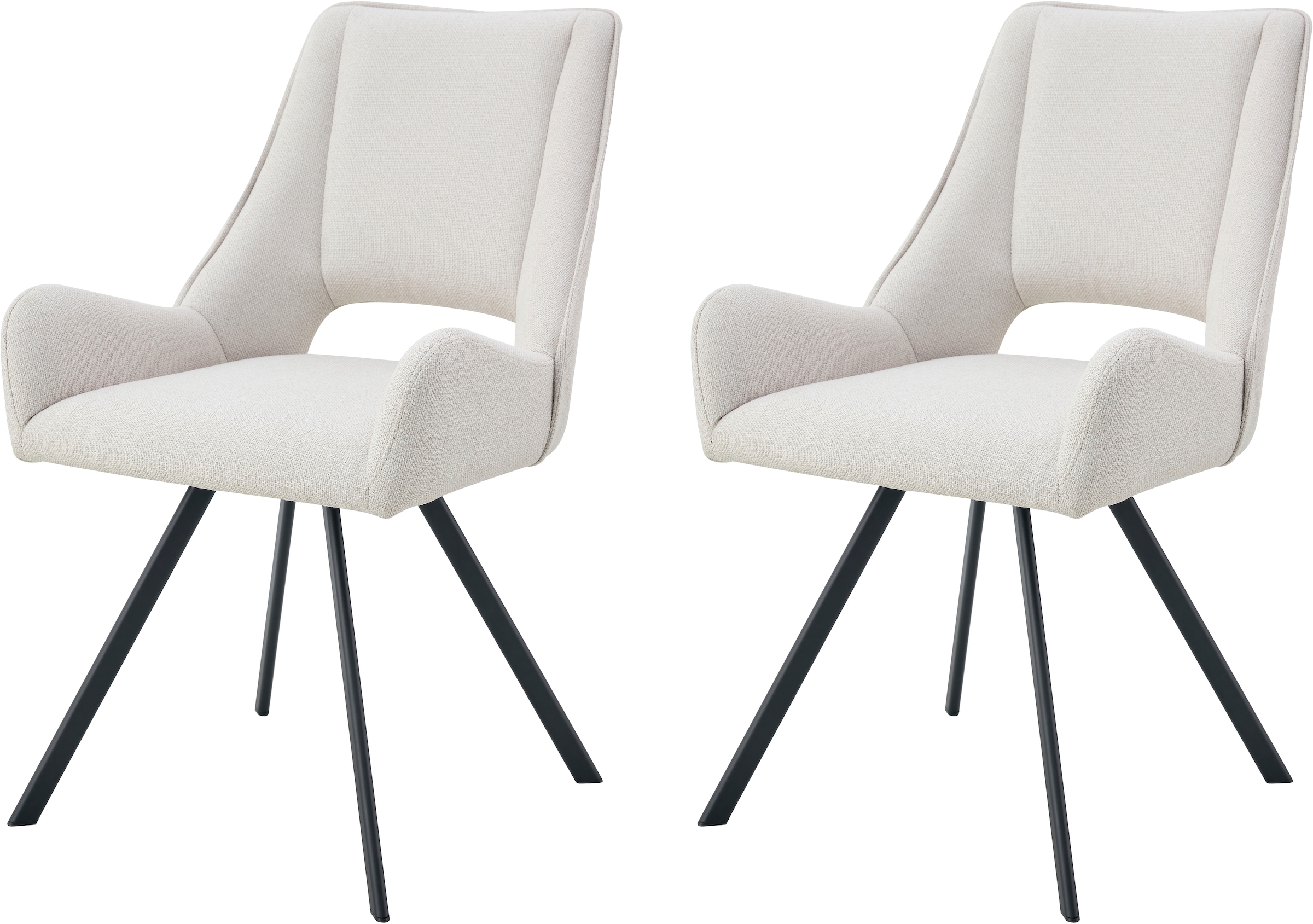 Home affaire Esszimmerstuhl »BRANDON, 2er Set, mit Metallgestell in matt schwarz« (Set) 2 Stk.in verschiedenen Farben, Belsatbarkeit pro Stuhl 120 kg