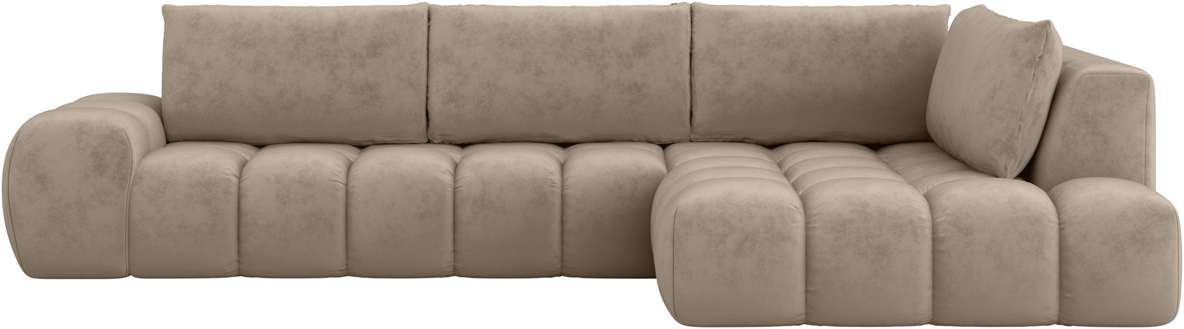 INOSIGN Ecksofa »AZITA Designsofa, elegant und bequem L-Form, Bubble-Optik«, lose Rückenkissen, traumhafte Steppung, Masse B/T/H: 352/210/72 cm