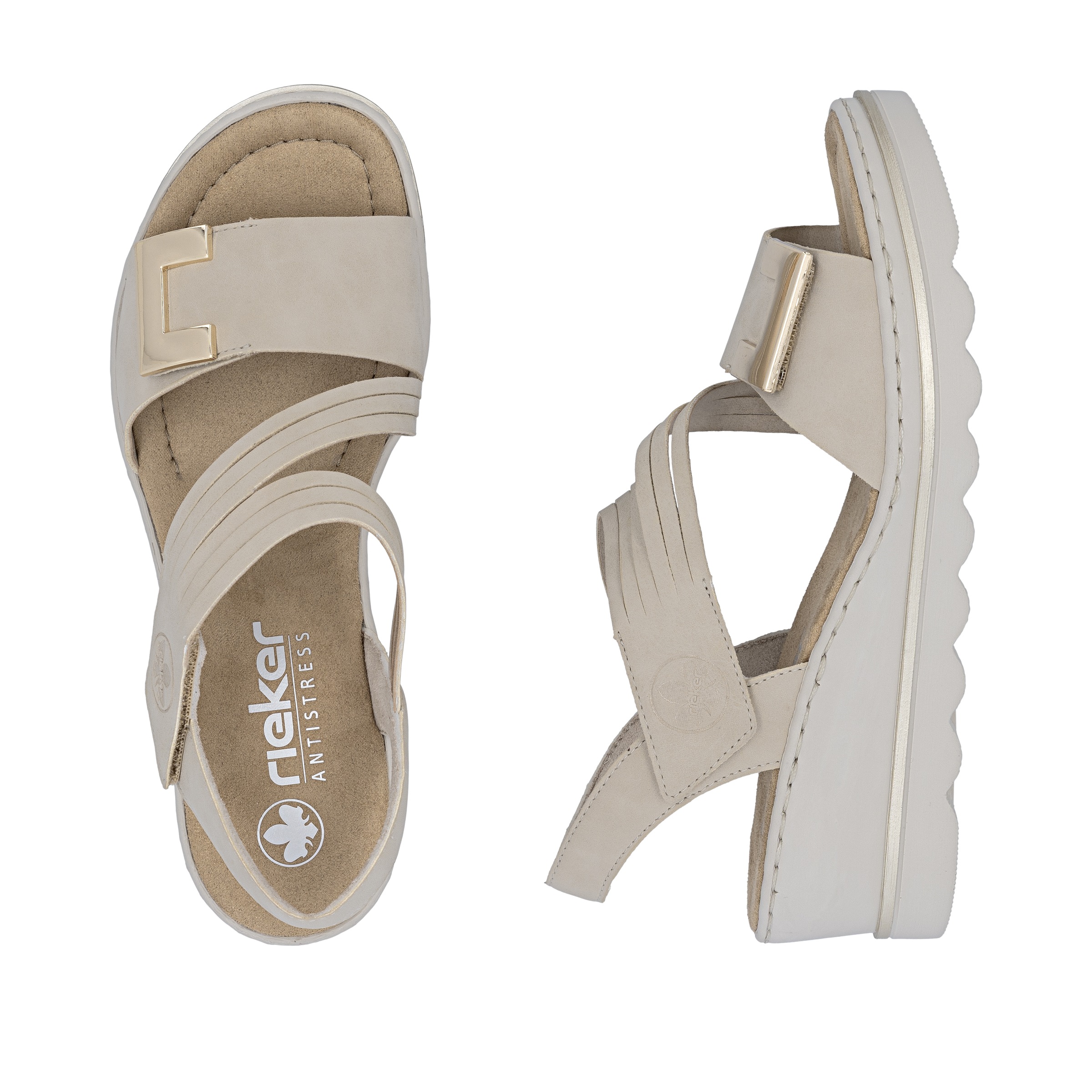 Rieker  Chaussure à scratch, chaussure d'été, chaussure de vacances avec brides asymétriques