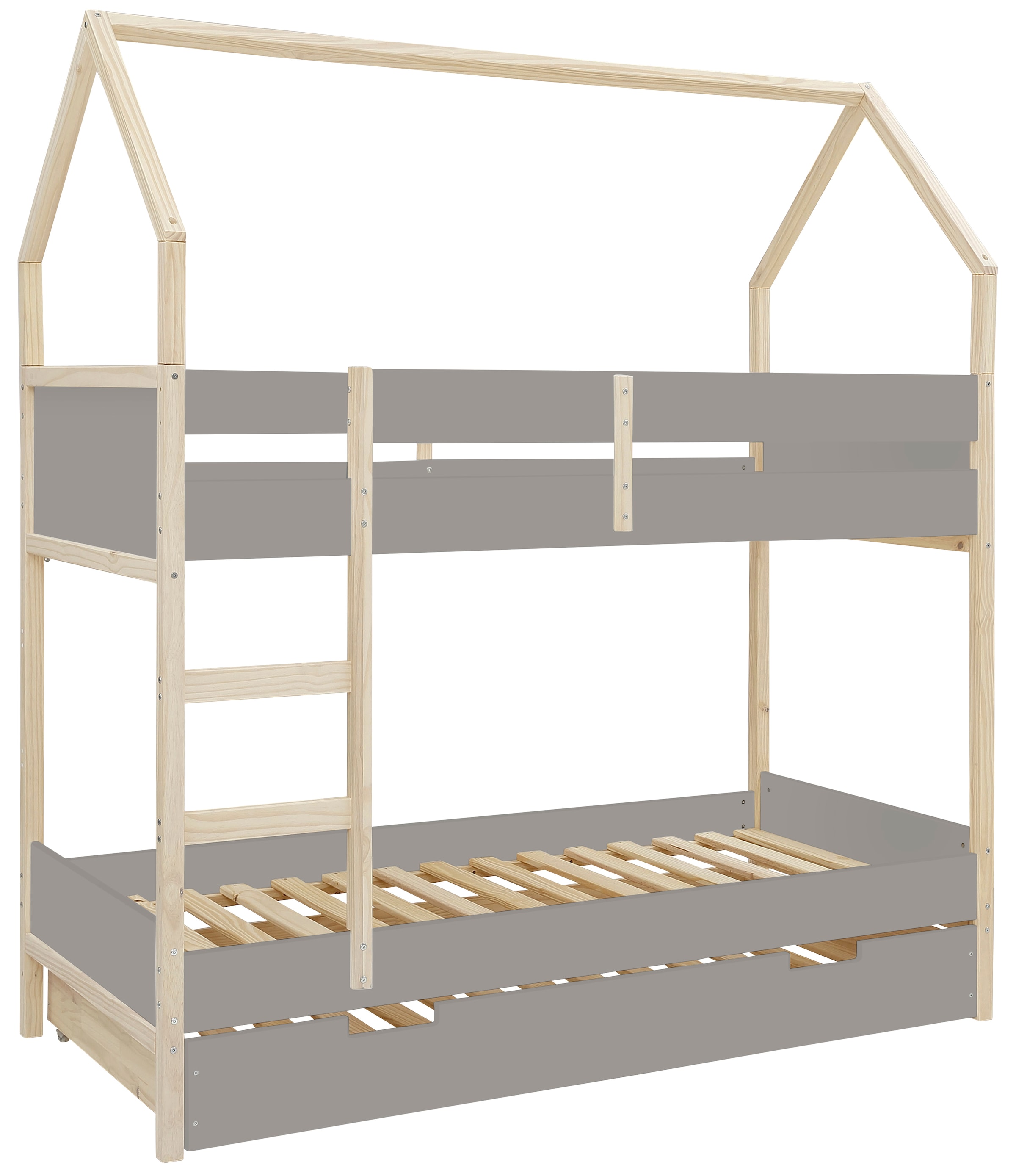Lüttenhütt Etagenbett »Janne«, aus schönem massivem Kiefernholz, Etagenbett, Liegefläche 90x200 cm