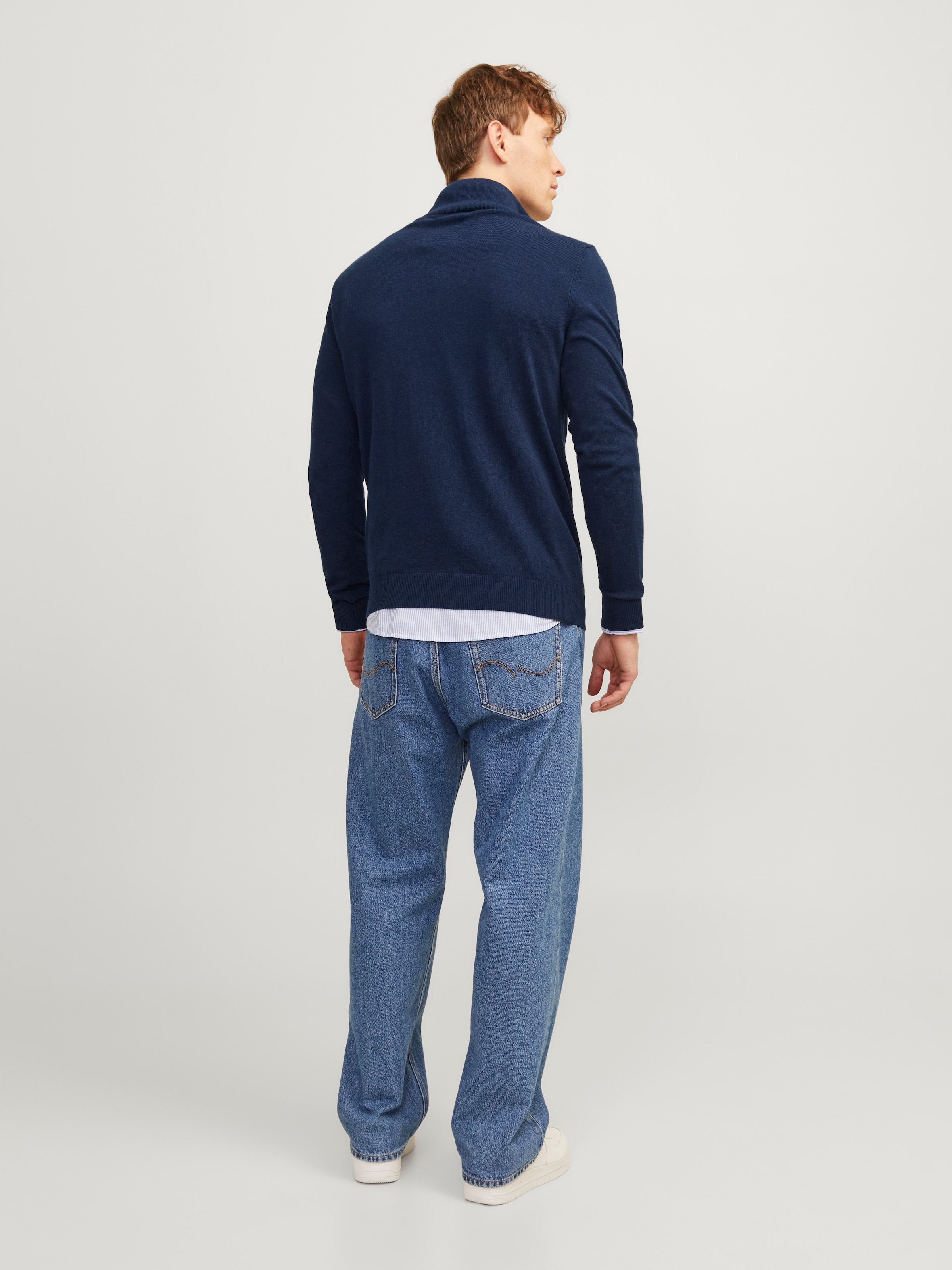 Jack & Jones Troyer »JJEEMIL KNIT HALF ZIP NOOS« Baumwollmischung, regular fit
