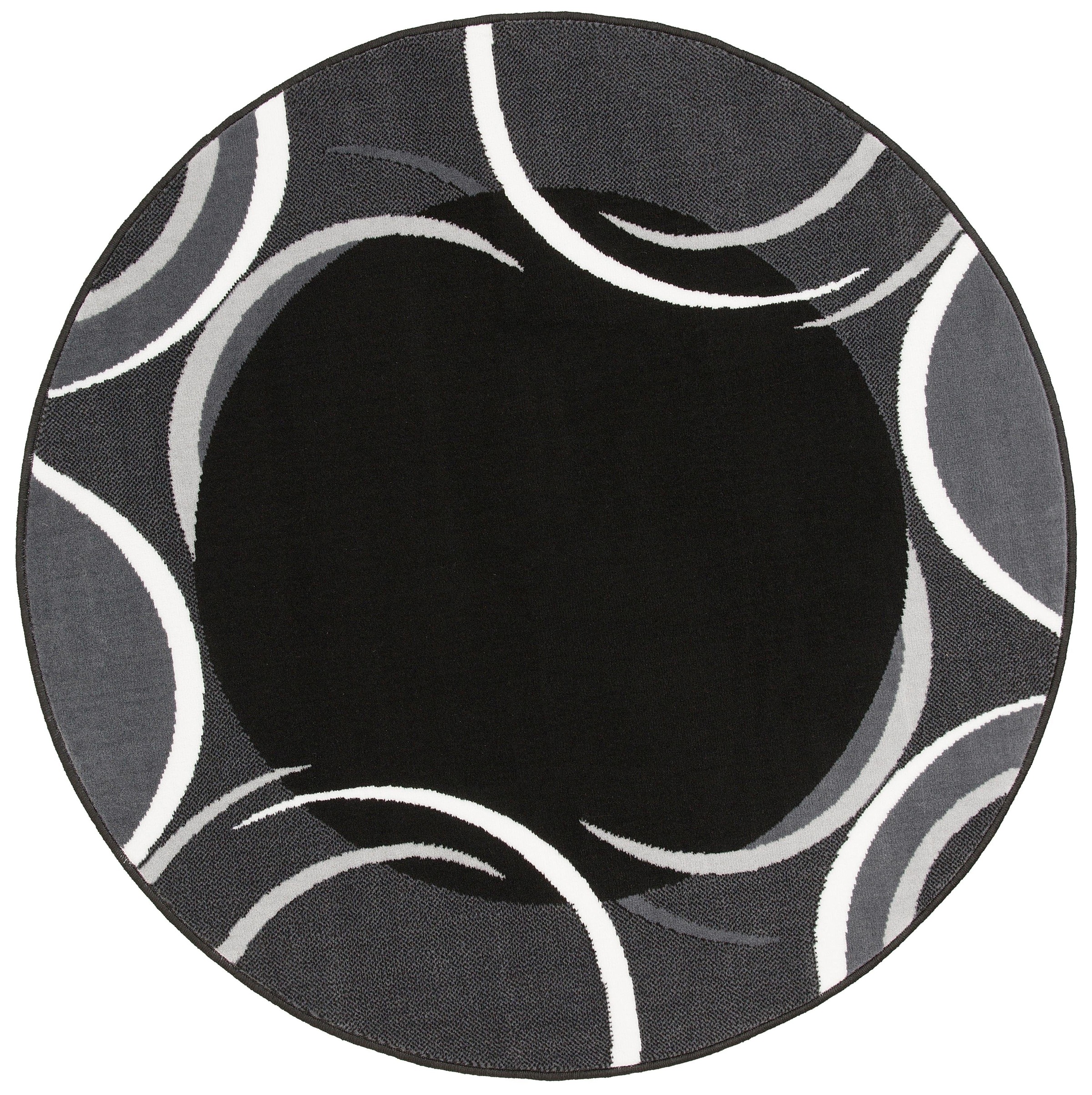 Image of GOODproduct Teppich "Noah" rund 7 mm Höhe mit Bordüre, Kurzflor, verspieltes Design, pflegeleicht, elegant