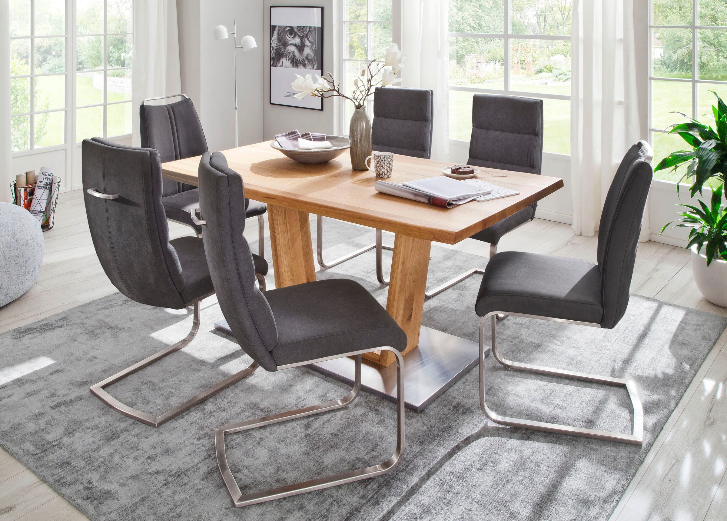 MCA furniture Esstisch »Greta«, Esstisch Massivholz mit Baumkante, gerader Kante oder Tischplatte