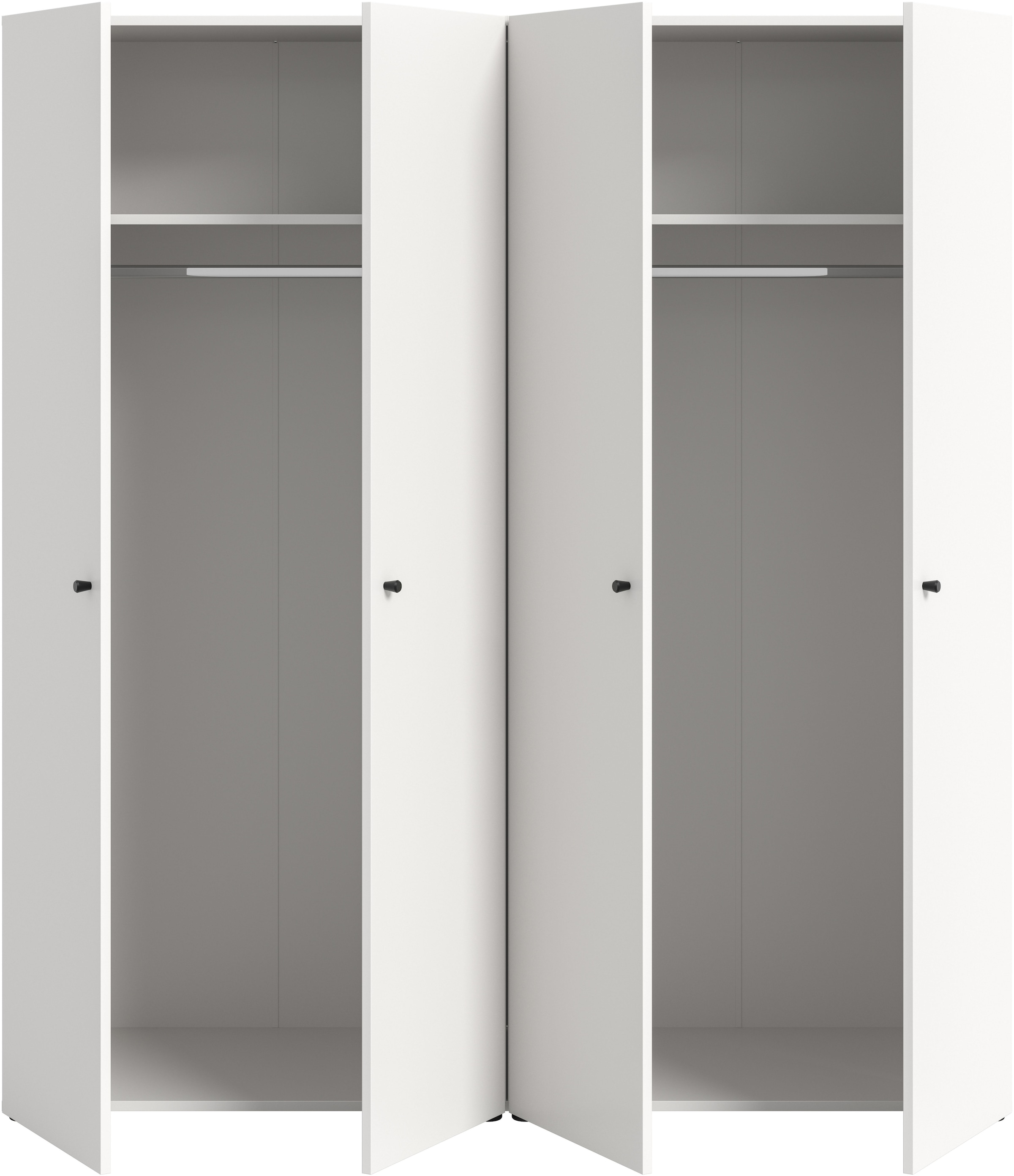 Home affaire Kleiderschrank »BILLINGS, TOPSELLER!, Schlafzimmerschrank, Schrank, Garderobenschrank« OTTO BESTSELLER, Garderobe & Schlafzimmer,  Breite 160cm, weiss, 4-türig, inkl. 2 Kleiderstangen und 2 Ablageböden