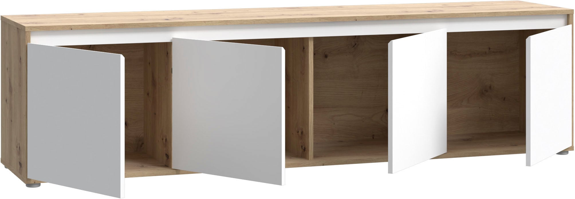 FORTE Lowboard »TV-Board gross Breite ca 190 cm« B/H/T 188,3/49,7/42 cm,  grifflose Front, viel Stauraum,