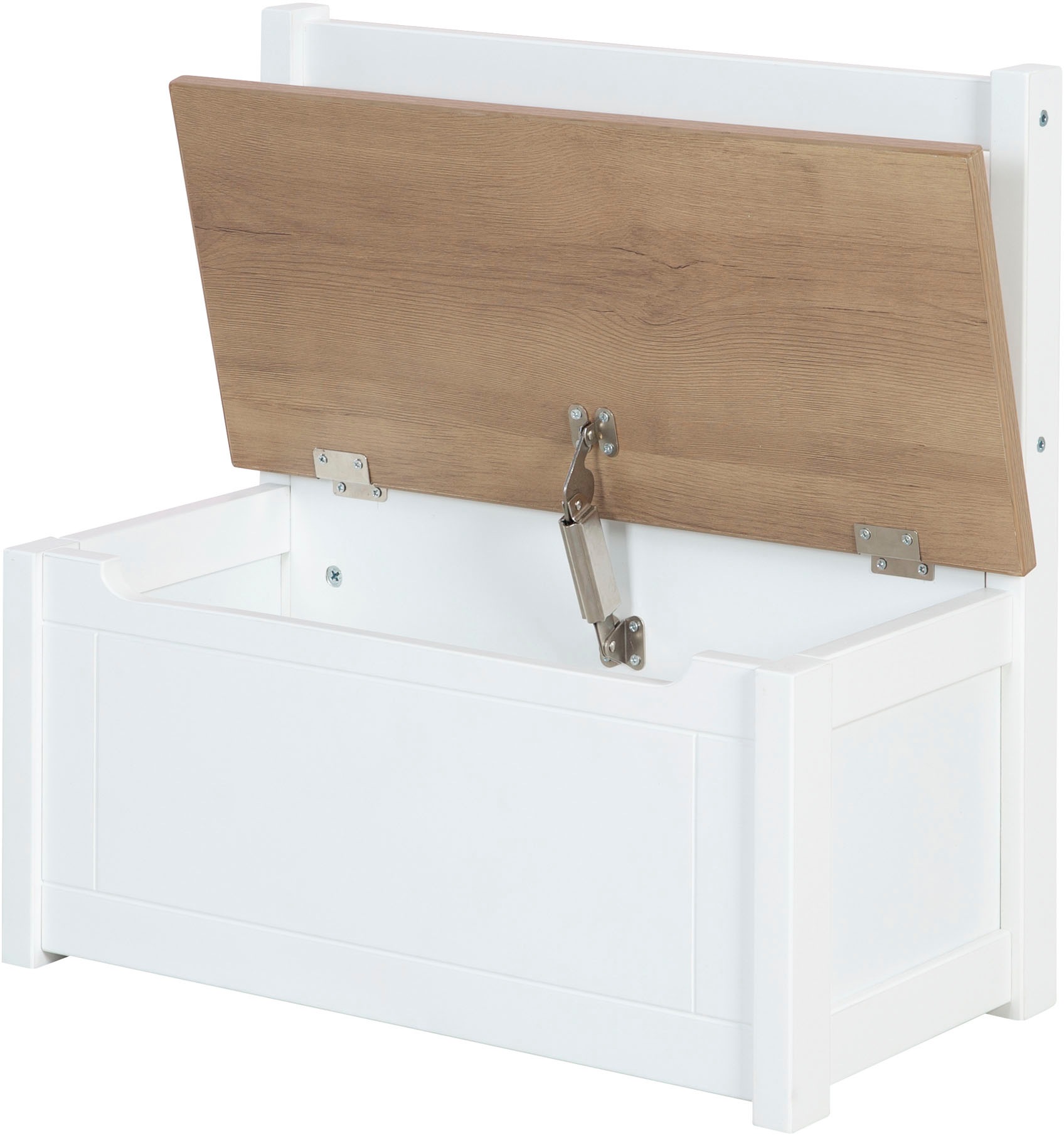 roba Truhenbank "Woody, natur & weiss" aufklappbar