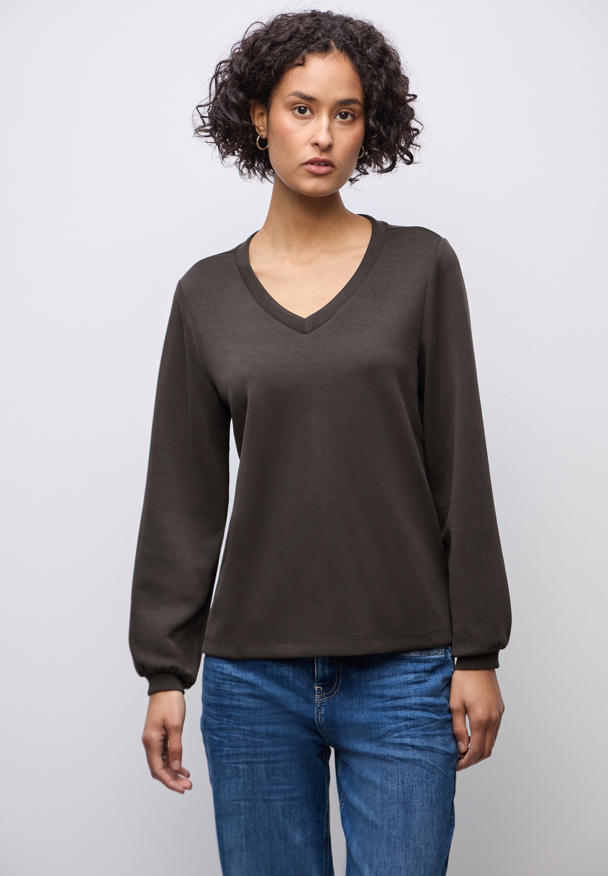 Image of STREET ONE Sweatshirt, mit V-Ausschnitt