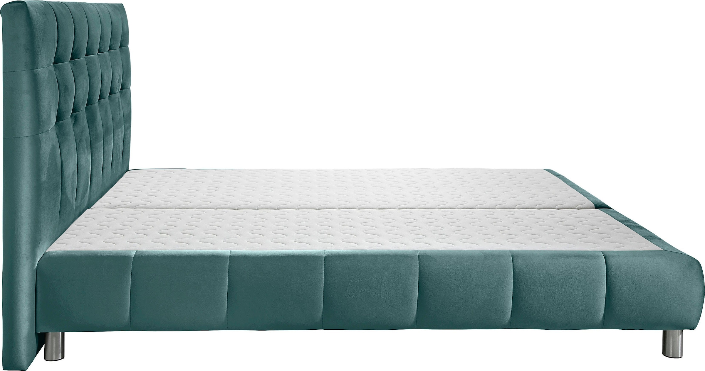 andas Boxspringbett »Salo XXL«, in Samtoptik oder Struktur, 6 Breiten in Überlänge 220cm, 4 Härtegrade