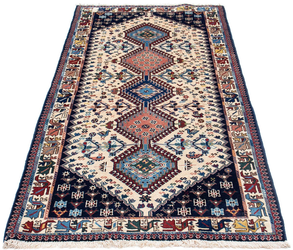 Image of morgenland Hochflor-Läufer »Yalameh Medaillon Rosso scuro 195 x 80 cm«, rechteckig, 1 mm Höhe, Handgeknüpft bei Ackermann Versand Schweiz