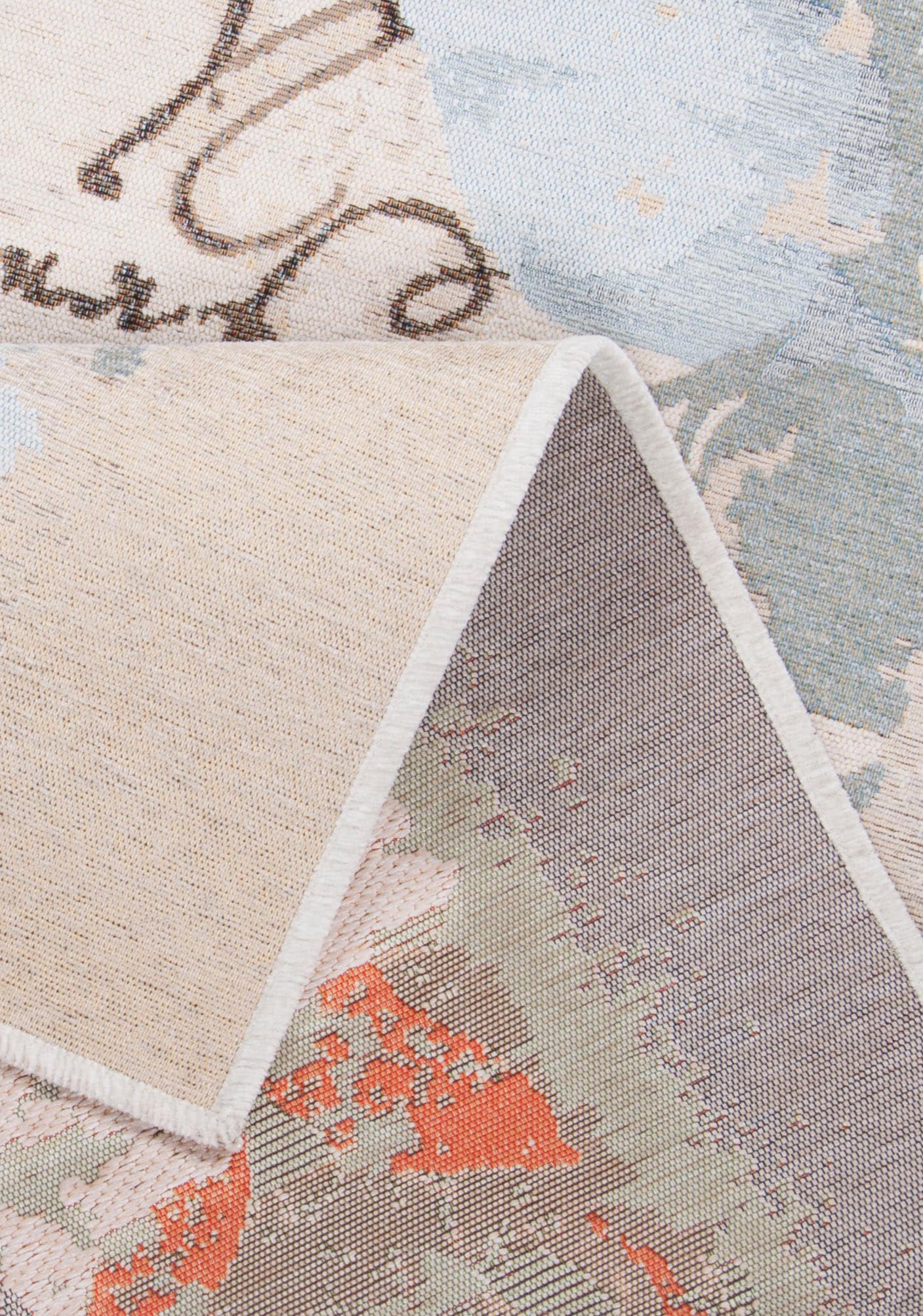 THEKO Teppich »Flomi Paris« rechteckig 4 mm Höhe Flachgewebe, ideal im Wohnzimmer & Schlafzimmer