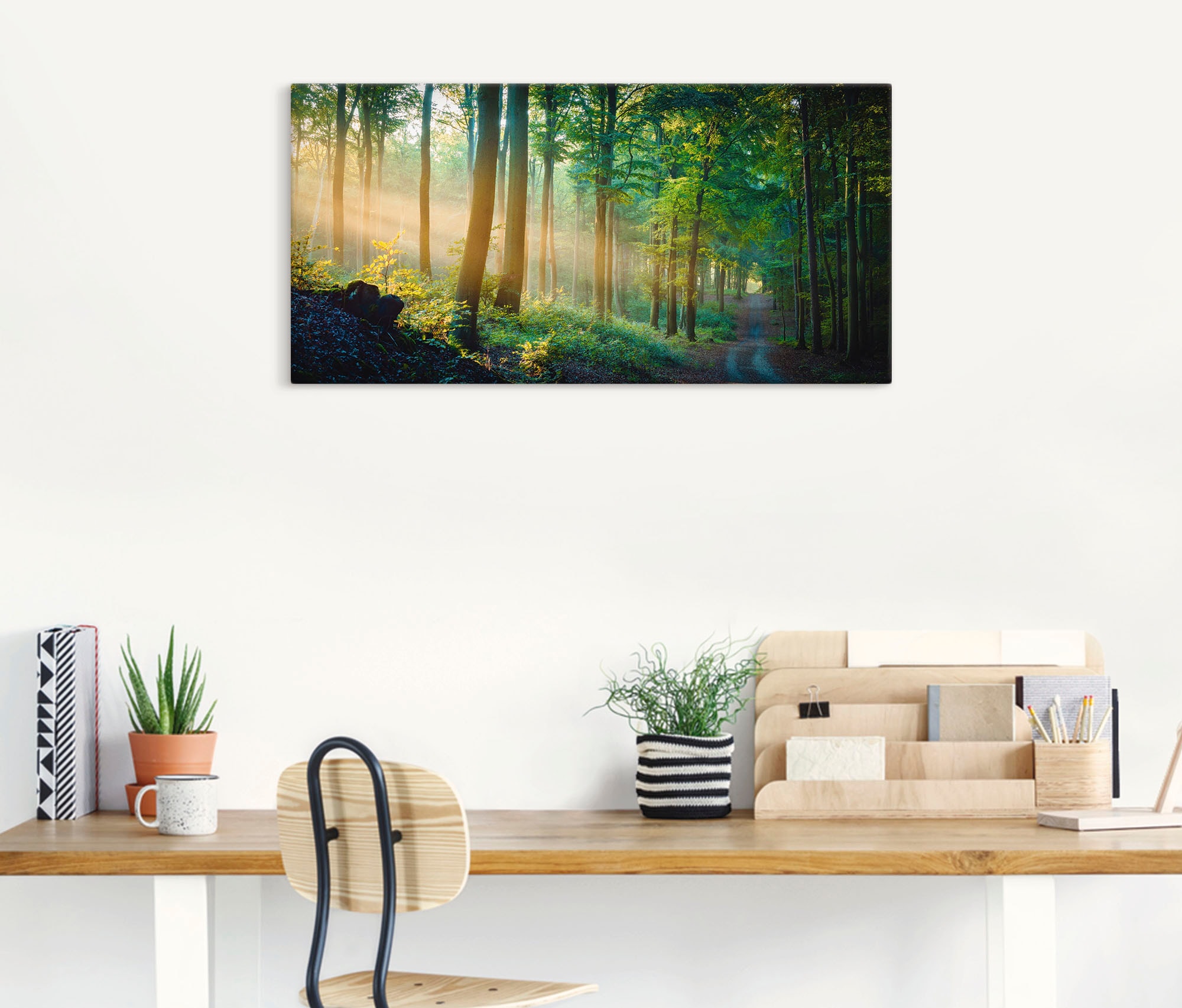 Artland Wandbild »Herbstmorgen im Wald«, Waldbilder, (1 St.), als Alubild, Outdoorbild, Leinwandbild, Poster in verschied. Grössen